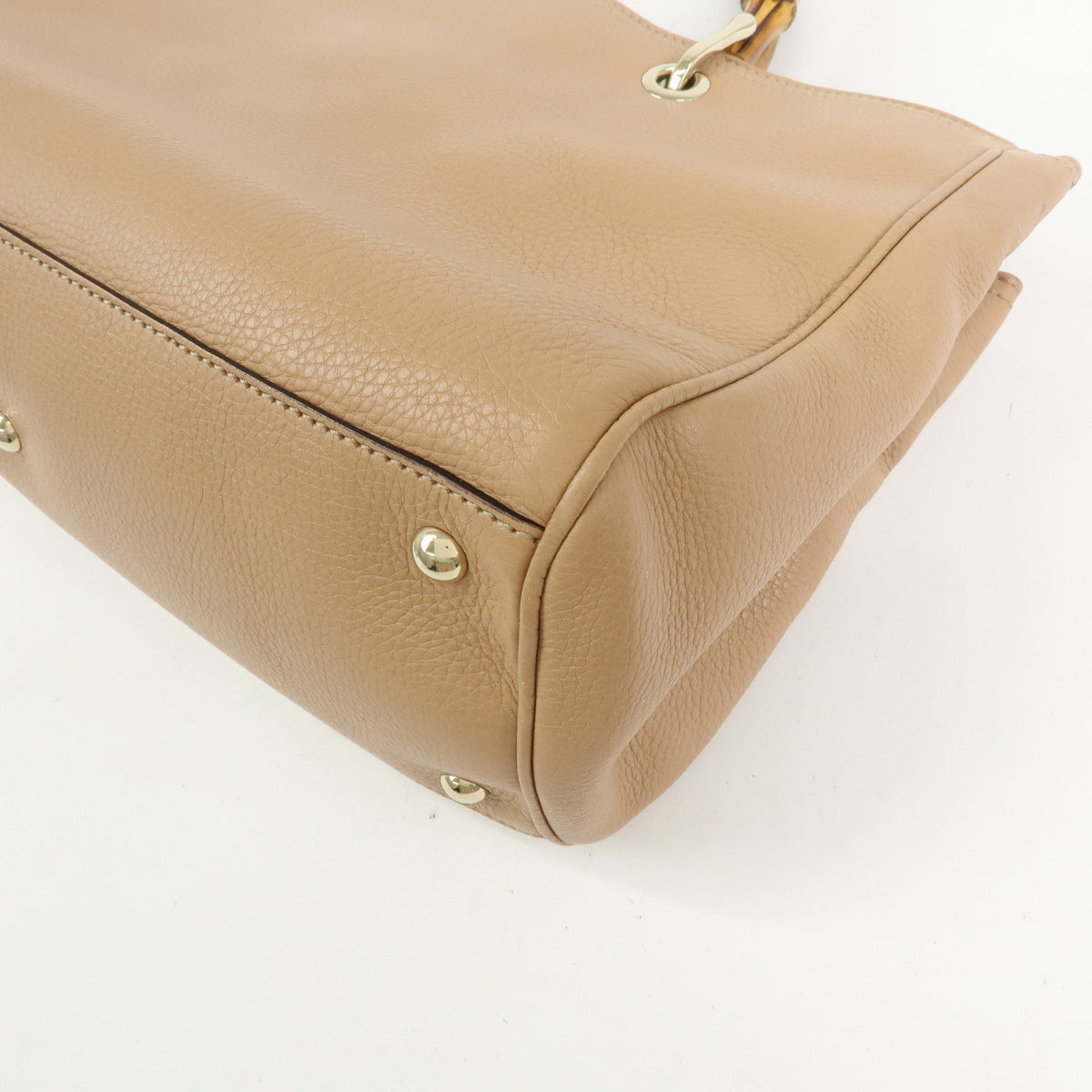 GUCCI Bamboo Shopper Medium 2Way Bag Shoulder Bag Hand Bag Beige 323660