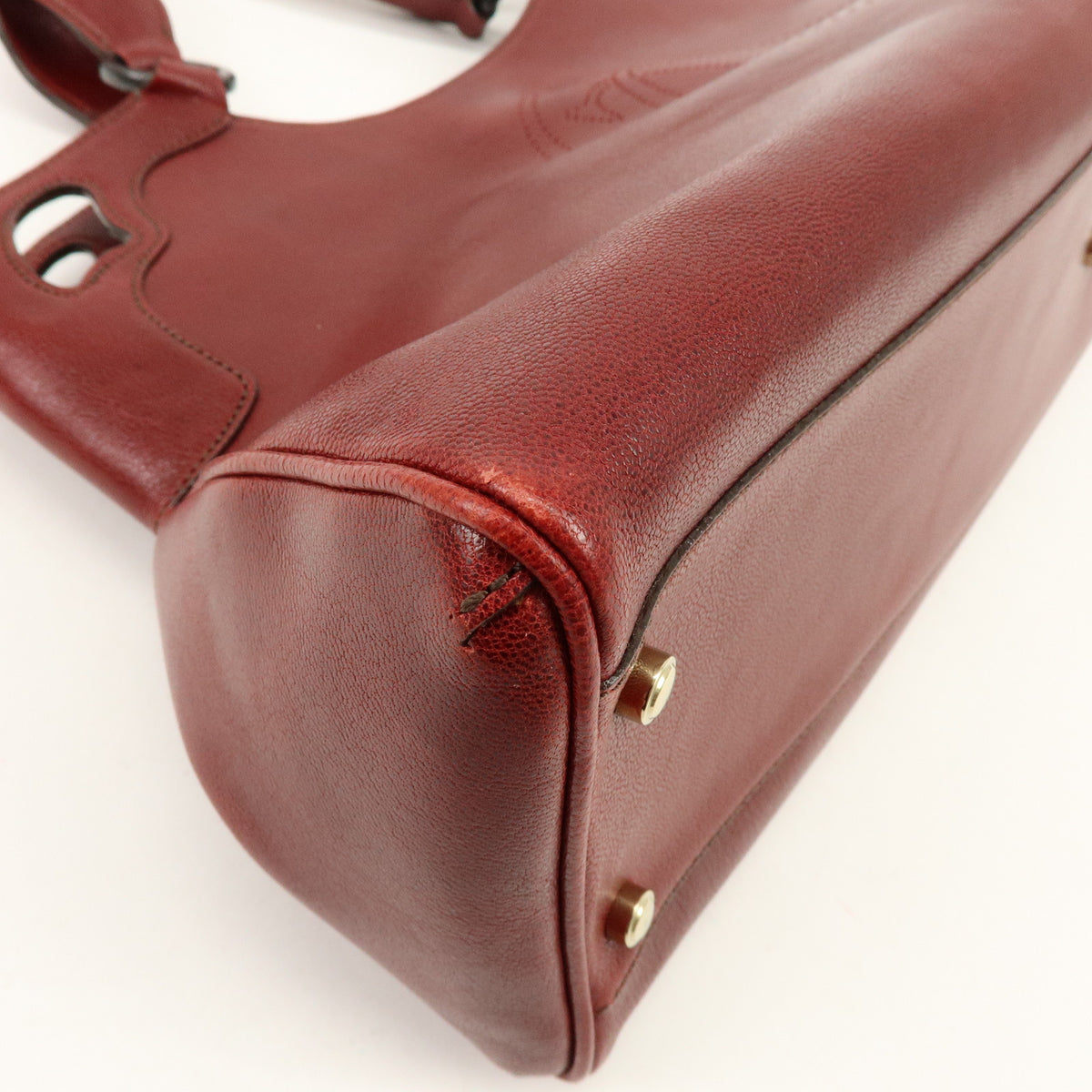 Cartier Marcello de Cartier Leather Tote Bag Hand Bag Bordeaux