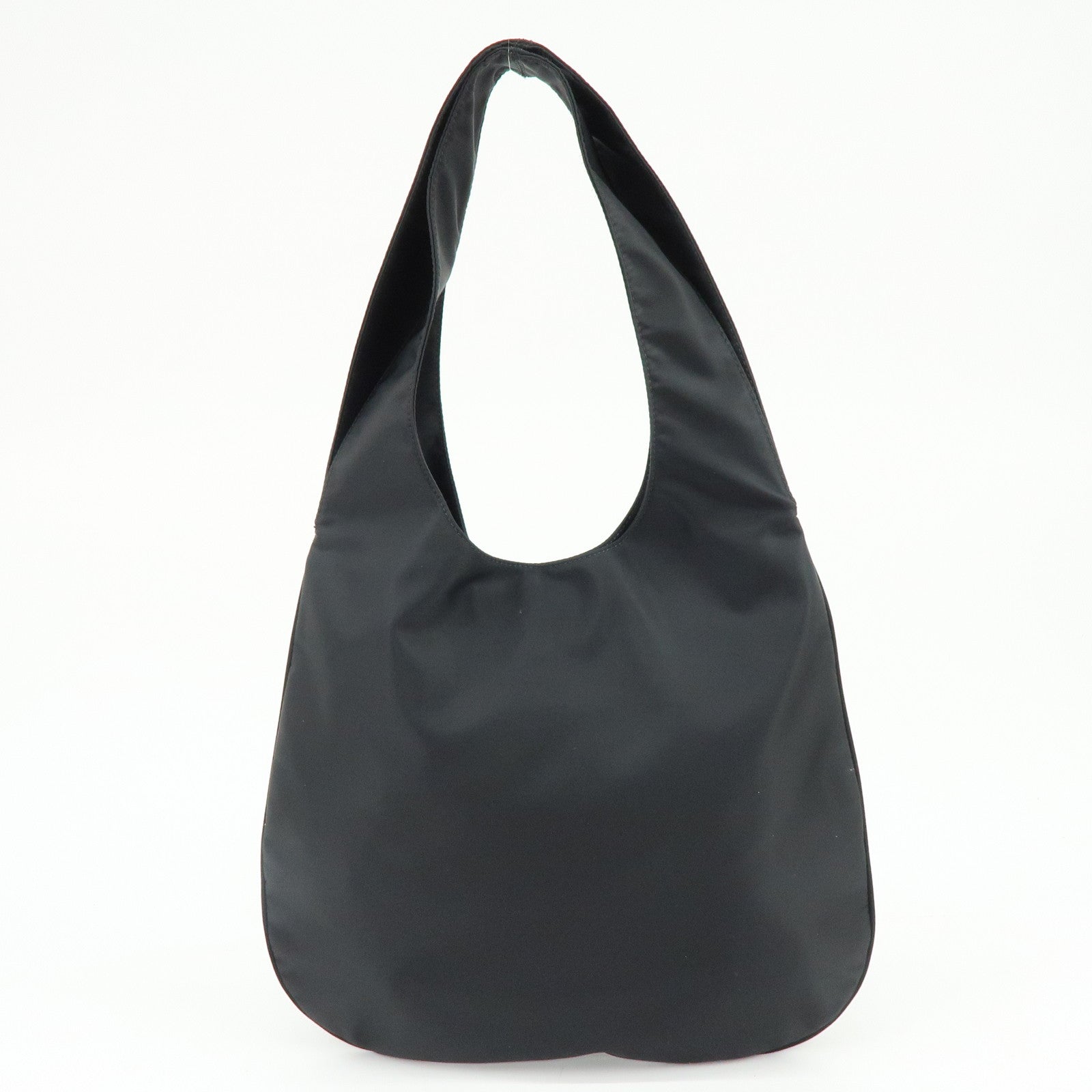 FENDI Logo Nylon Leather Shoulder Bag Tote Bag Black 15062