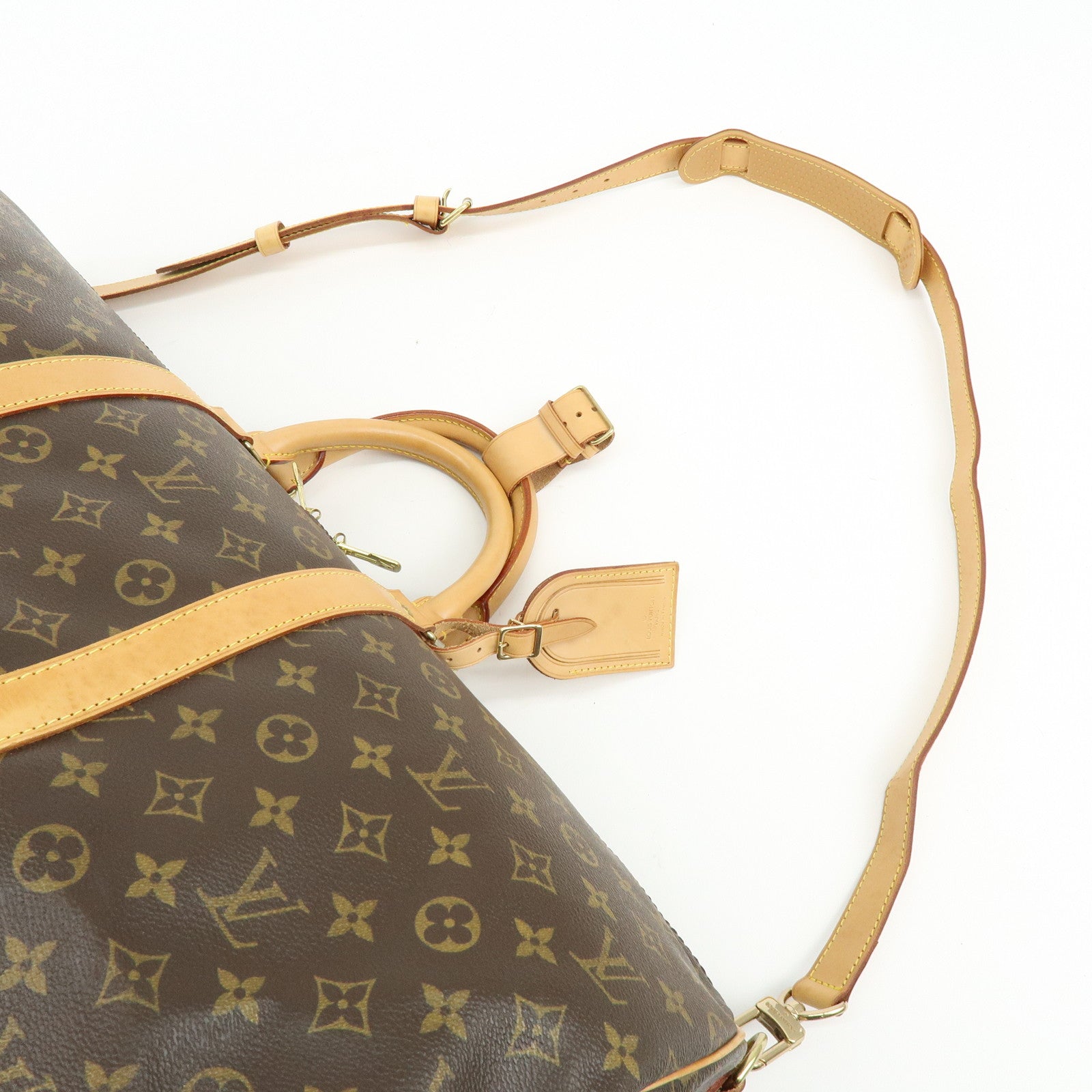 Louis Vuitton Monogram Keep All Bandouliere 55 Boston Bag Brown M41414