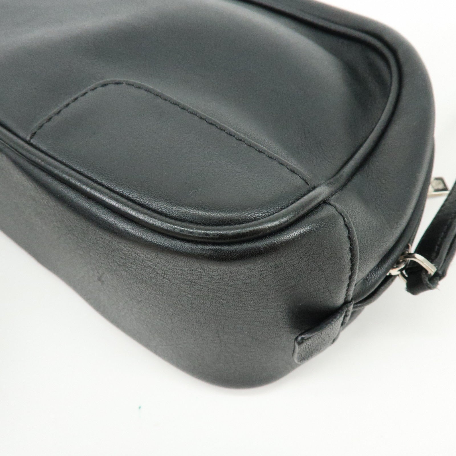 LOEWE Anagram Leather Clutch Bag Pouch Wristlet Bag Black