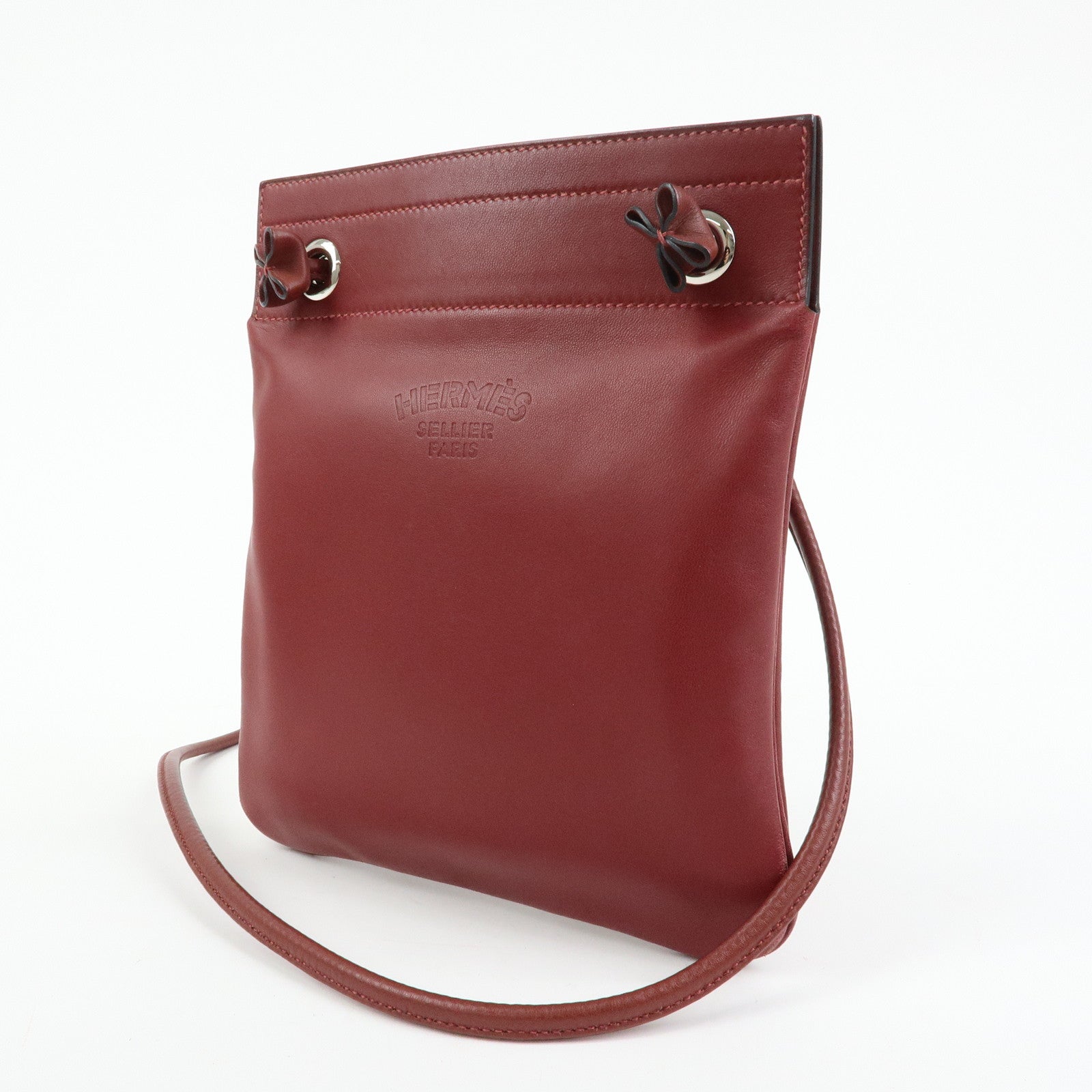 HERMES Sac Aline Mini Veau Swift Shoulder Bag C Stamped Rouge H