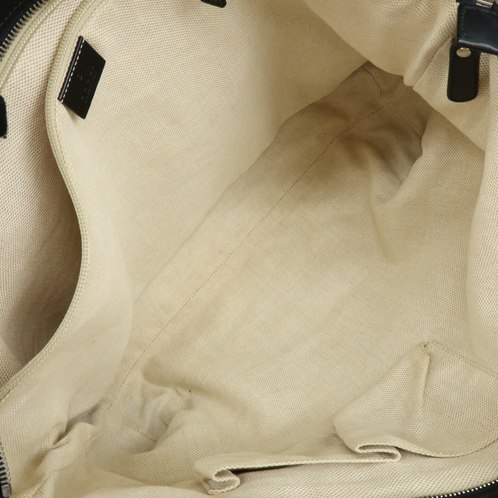GUCCI Sherry GG Canvas Leather Tote Bag Shoulder Bag Black 308928
