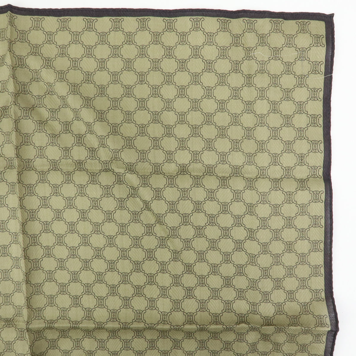 CELINE Macadam Lot of 2 Cotton 100% Scarf Handkerchief Brown Khaki