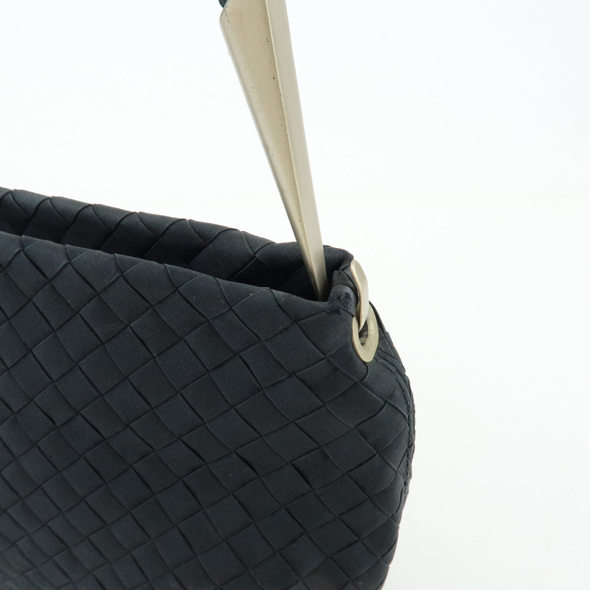 BOTTEGA VENETA Intrecciato Nylon Leather Shoulder Bag Hand Bag Black