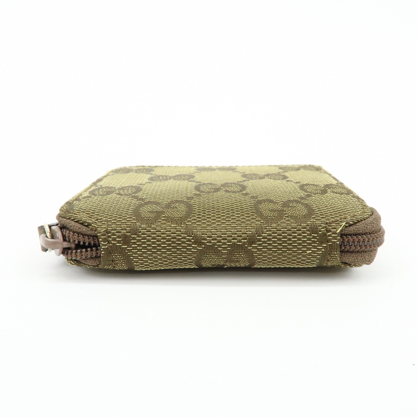GUCCI GG Canvas Compact Coin Case Coin Purse Brown Khaki 030・0416