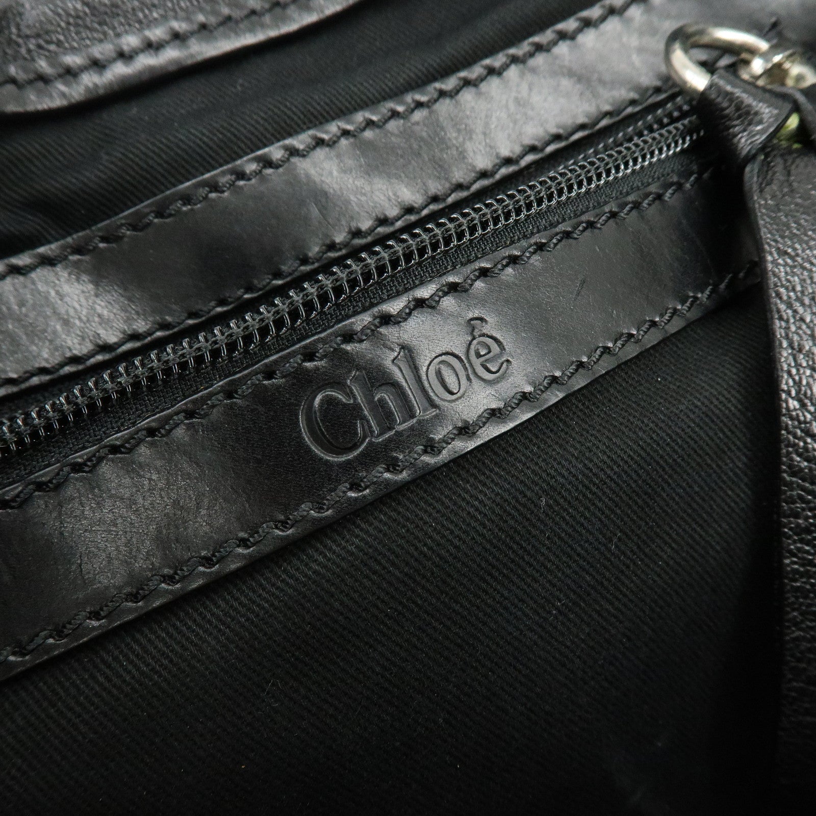 Chloe Kerala Leather Shoulder Bag Hand Bag Satchel Bag Black