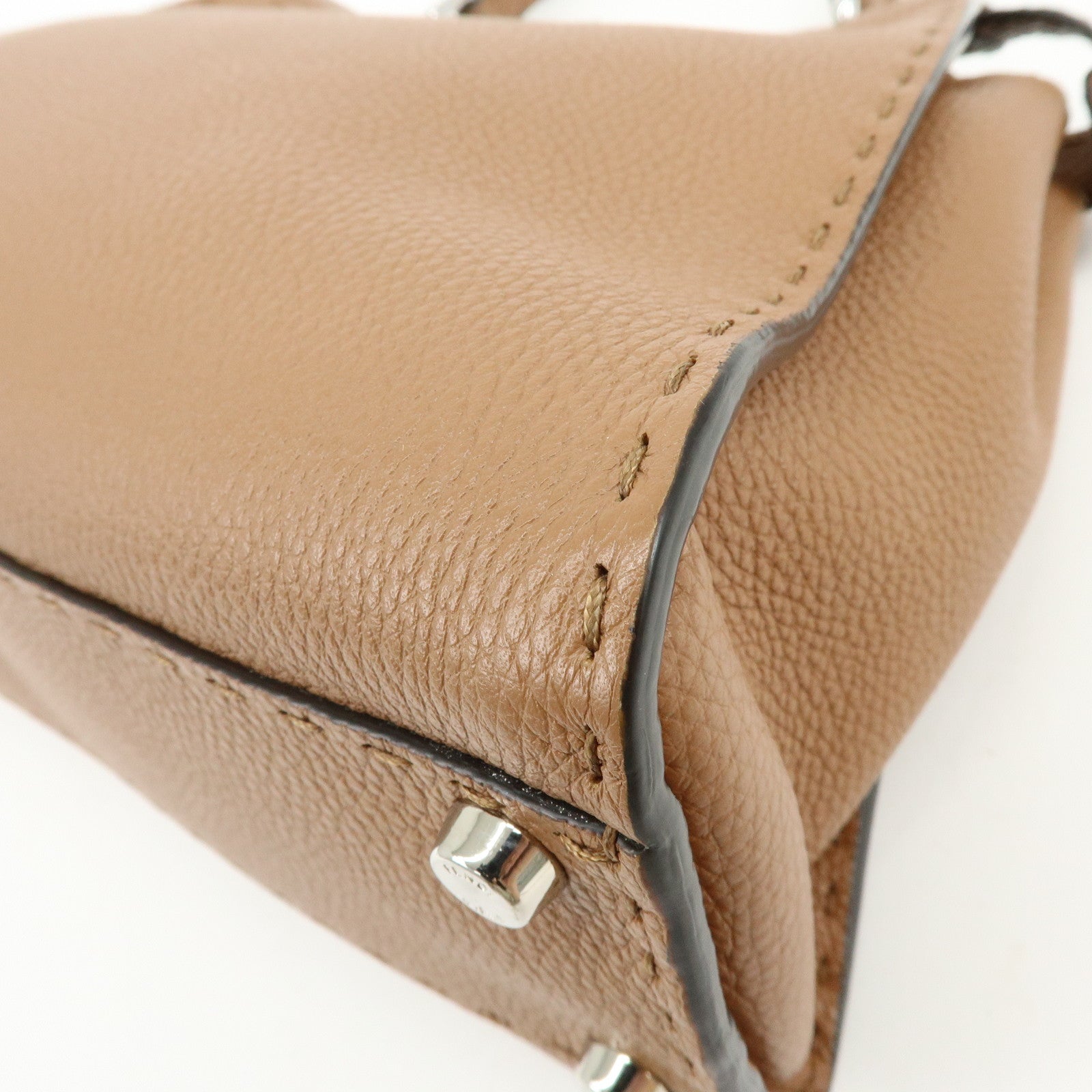 FENDI Selleria Peekaboo Medium Leather 2Way Hand Shoulder Bag 8BN290