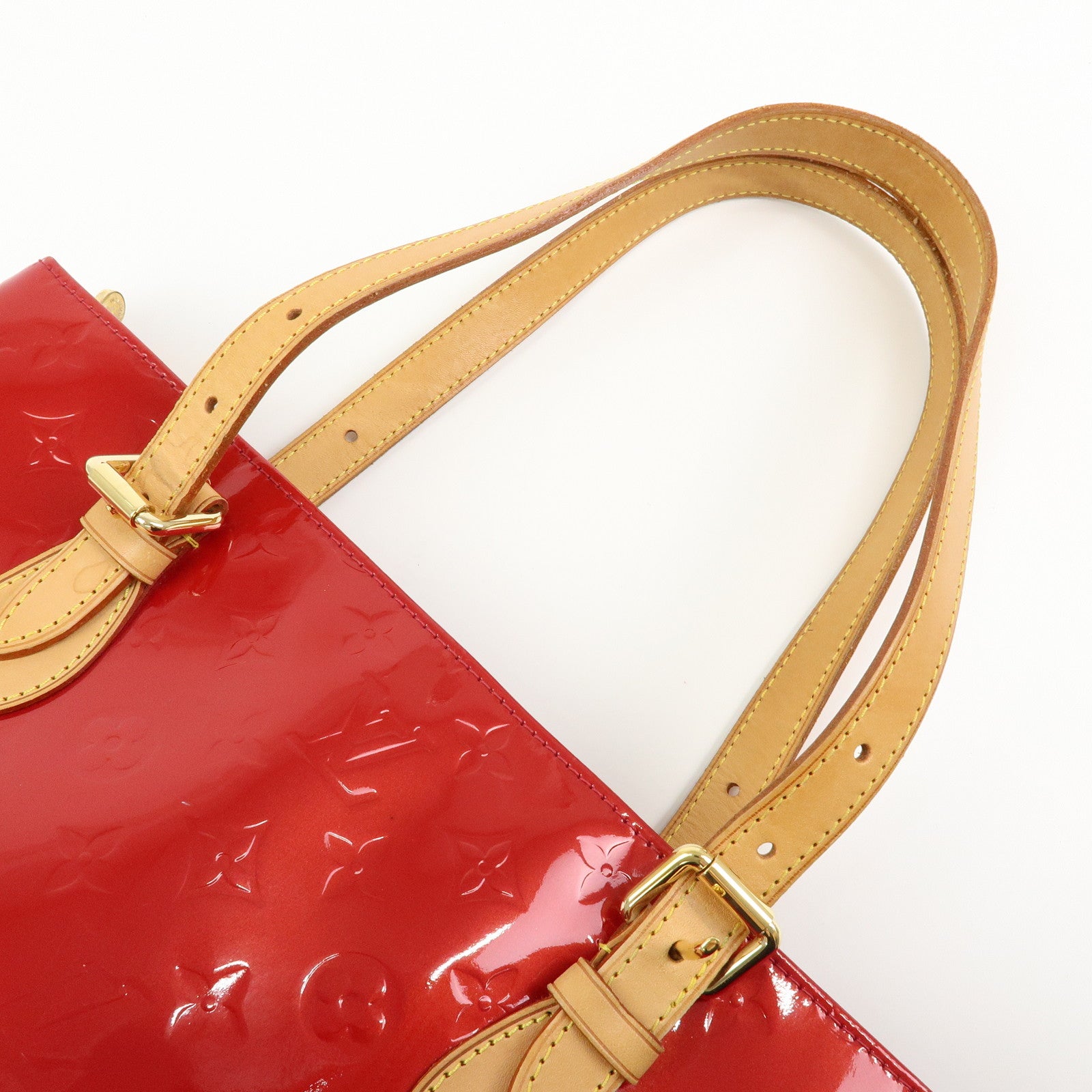 Louis Vuitton Monogram Vernis Brentwood Tote Bag Hand Bag Red M91989