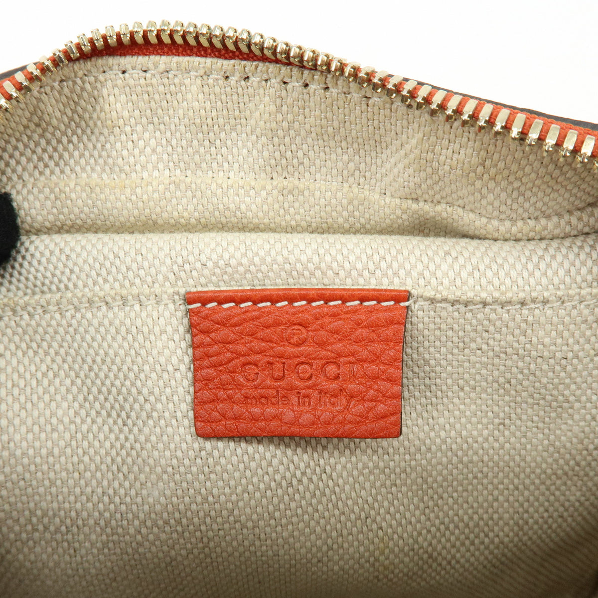 GUCCI SOHO Interlocking G Leather Chain Shoulder Bag Orange 308364