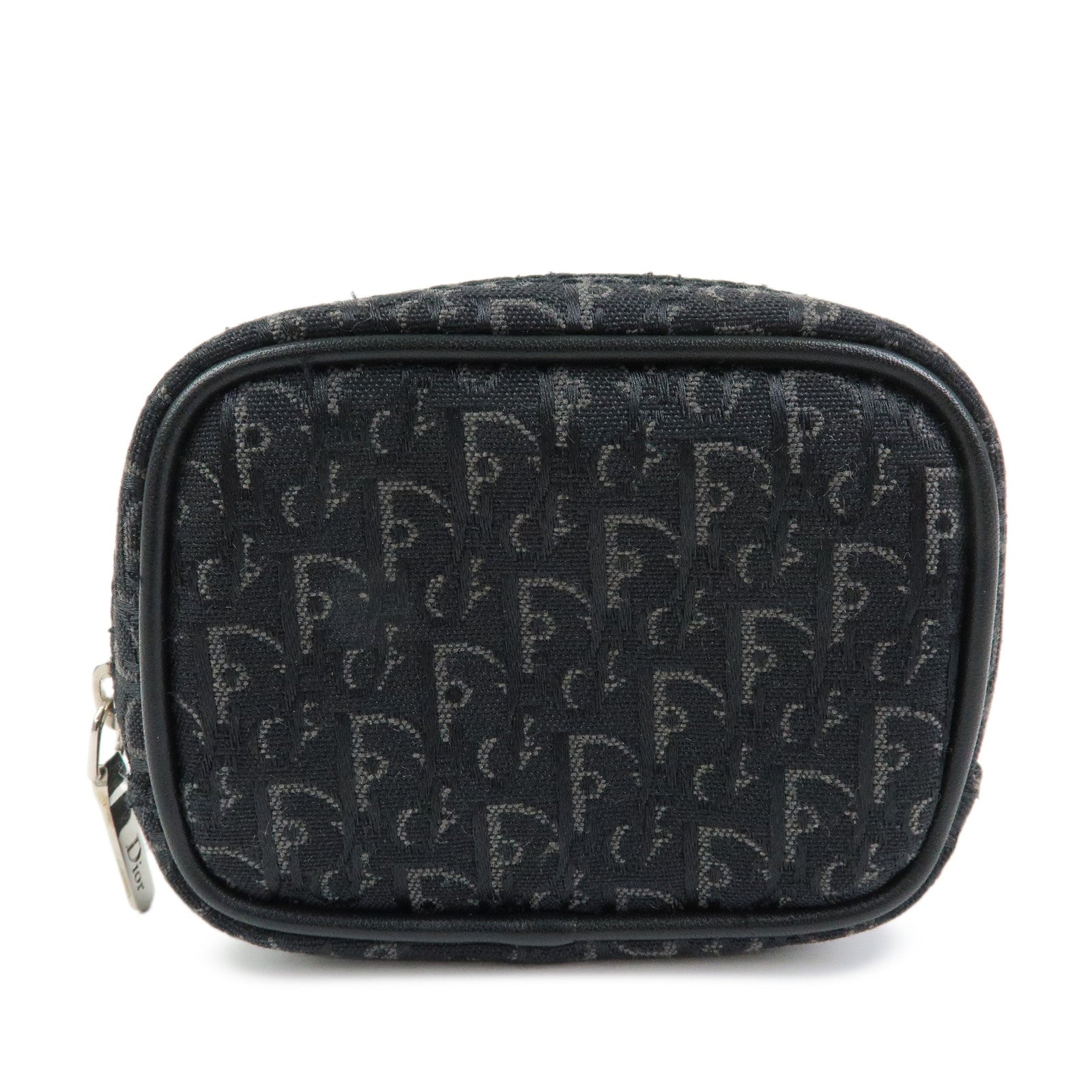 Christian Dior Trotter Oblique Jacquard Leather Tiny Pouch Black
