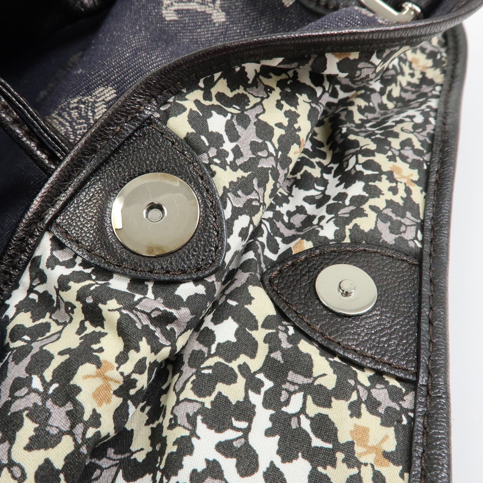 CELINE Macadam Bittersweet Denim Leather Shoulder Bag Indigo Blue Black