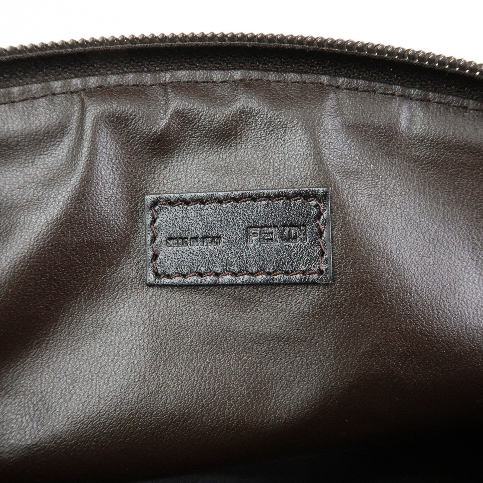 FENDI  Zucca Canvas Pouch Cosmetic Pouch Brown Gold 7N0005