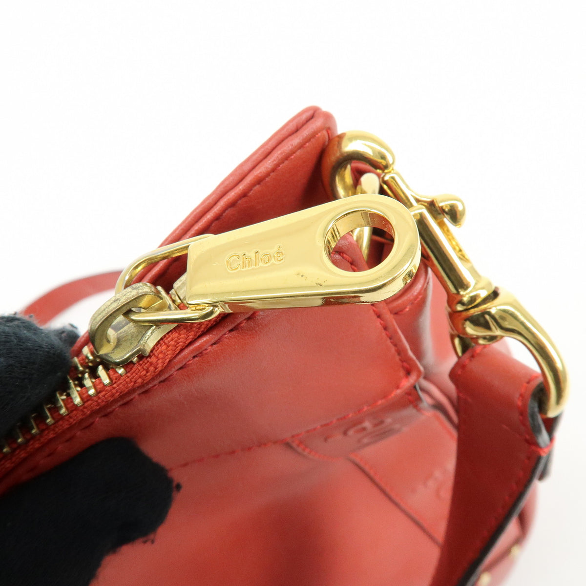Chloe Eden Leather Shoulder Bag Crossbody Bag Tassel Red
