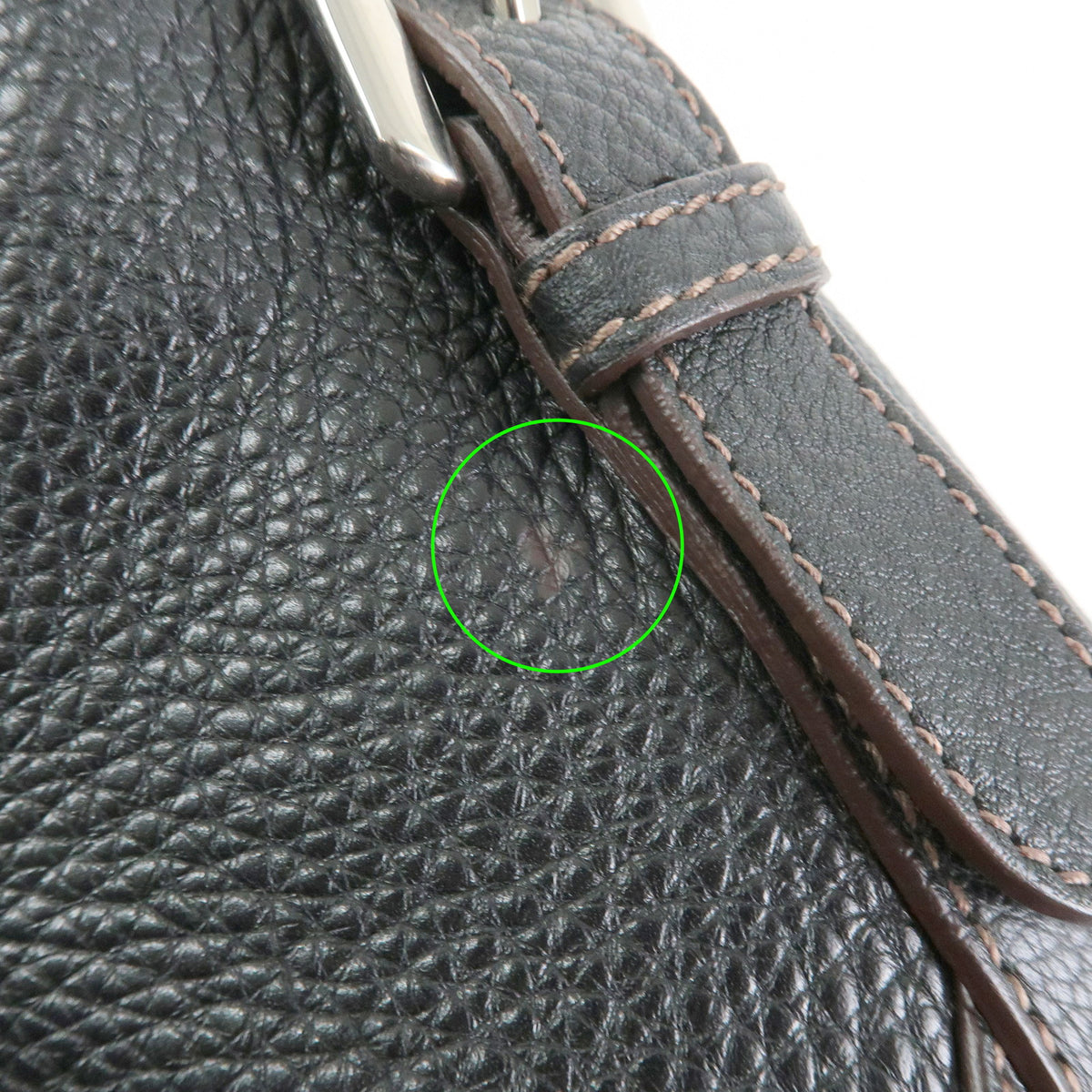 PRADA Leather Shoulder Bag Hand Bag Black BR3648