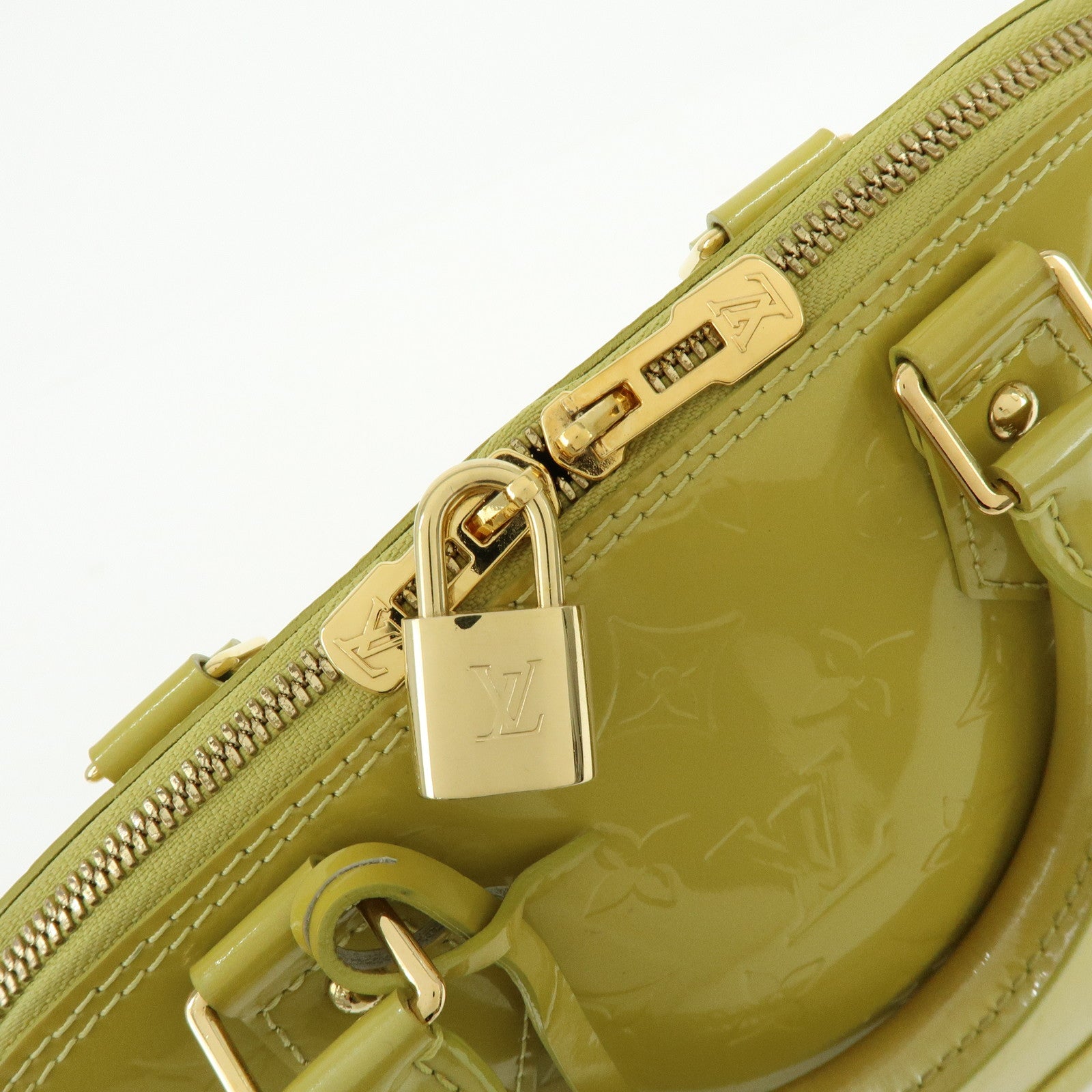 Louis Vuitton Monogram Vernis Alma PM Hand Bag Vert Impression M91615