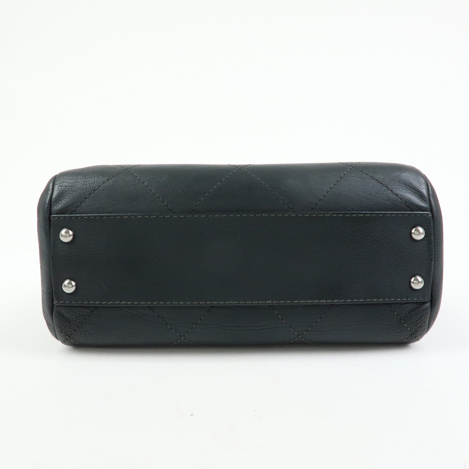 CHANEL COCO Mark Wild Stitch Calf Leather Chain Shoulder Bag Black