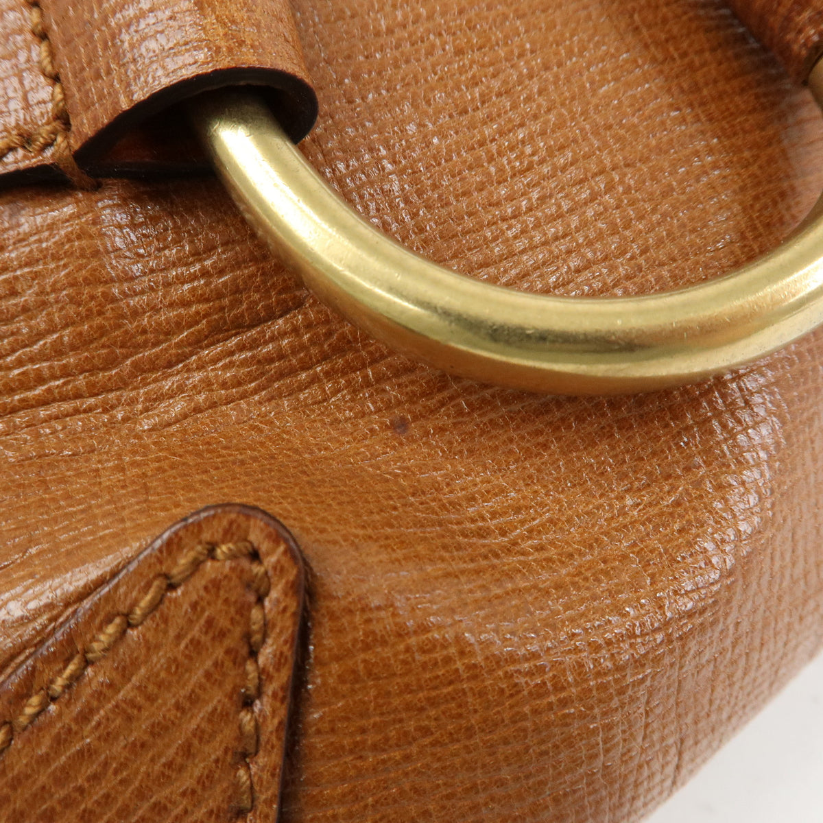 GUCCI Horsebit Leather Chain Shoulder Bag Hand Bag Brown 120134