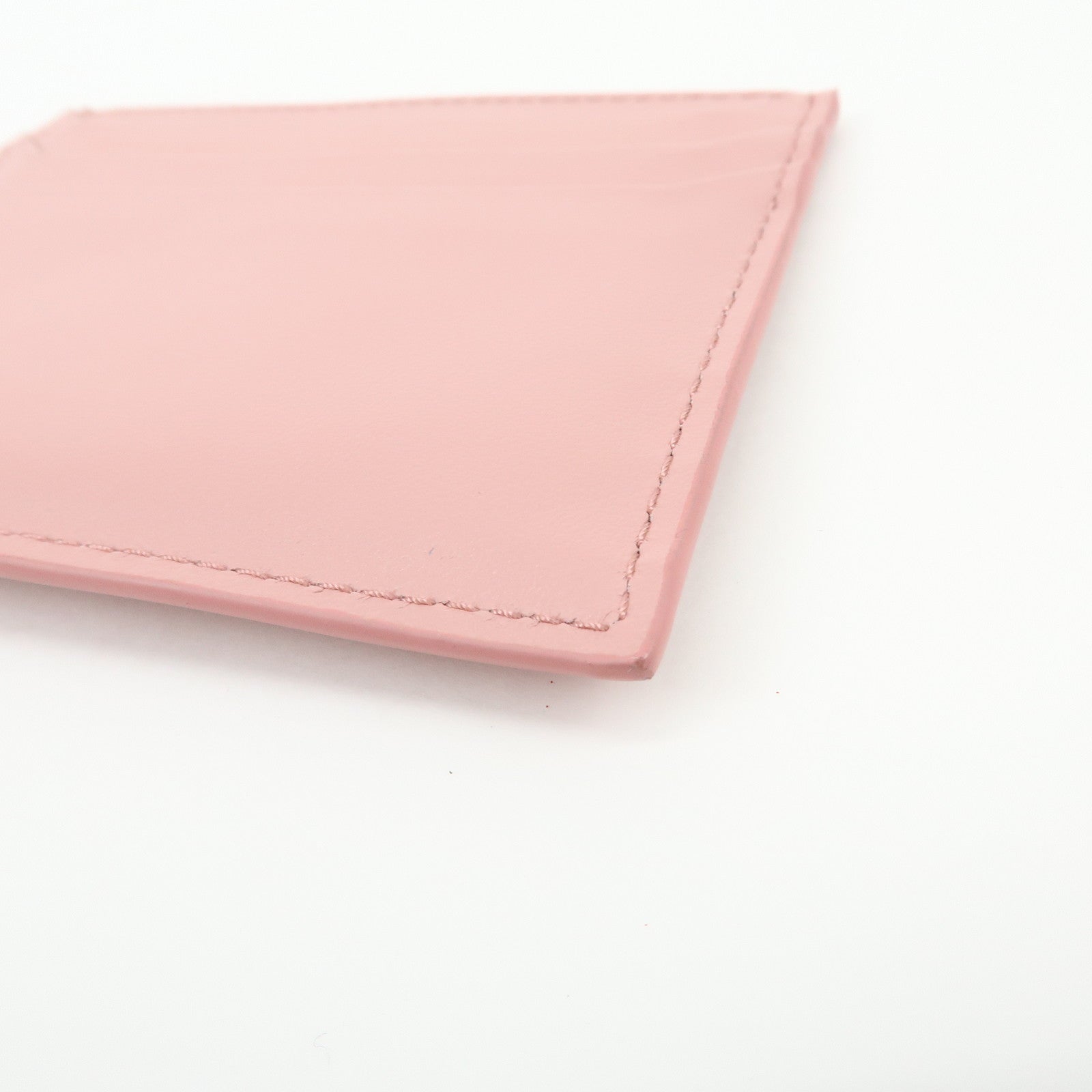 MIU MIU Leather Card Case Valentine Limited Heart Motif Rhinestone Pink