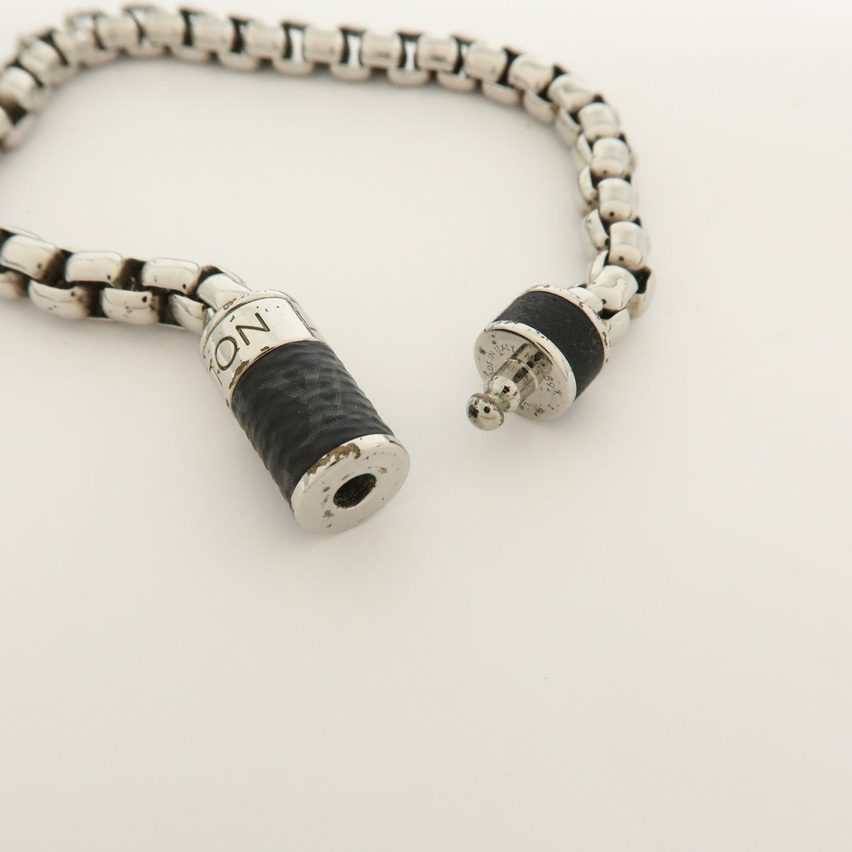 Louis Vuitton Monogram Eclips Metal Chain Bracelet Silver M62592