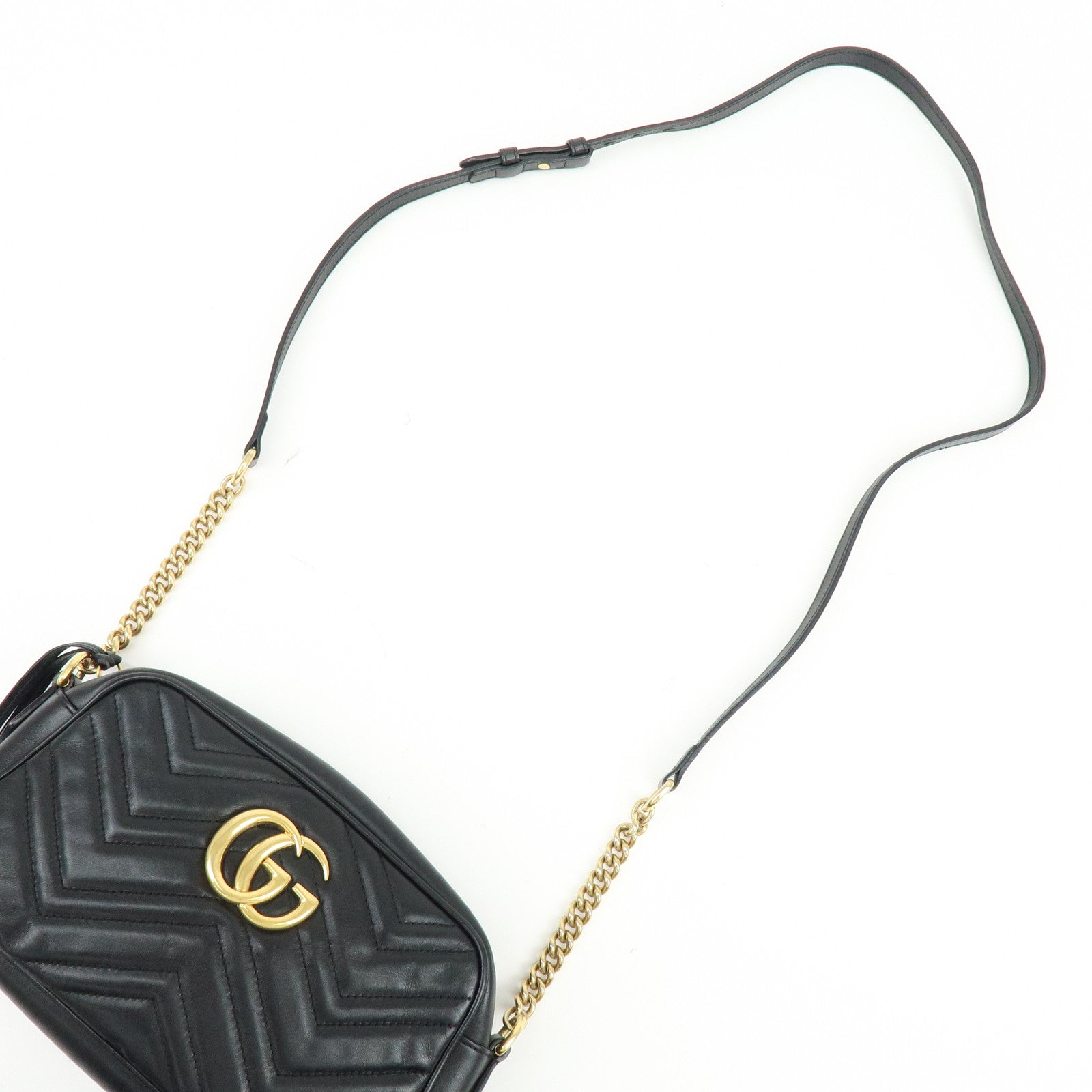 GUCCI GG Marmont Leather Shoulder Bag Crossbody Bag Black 447632