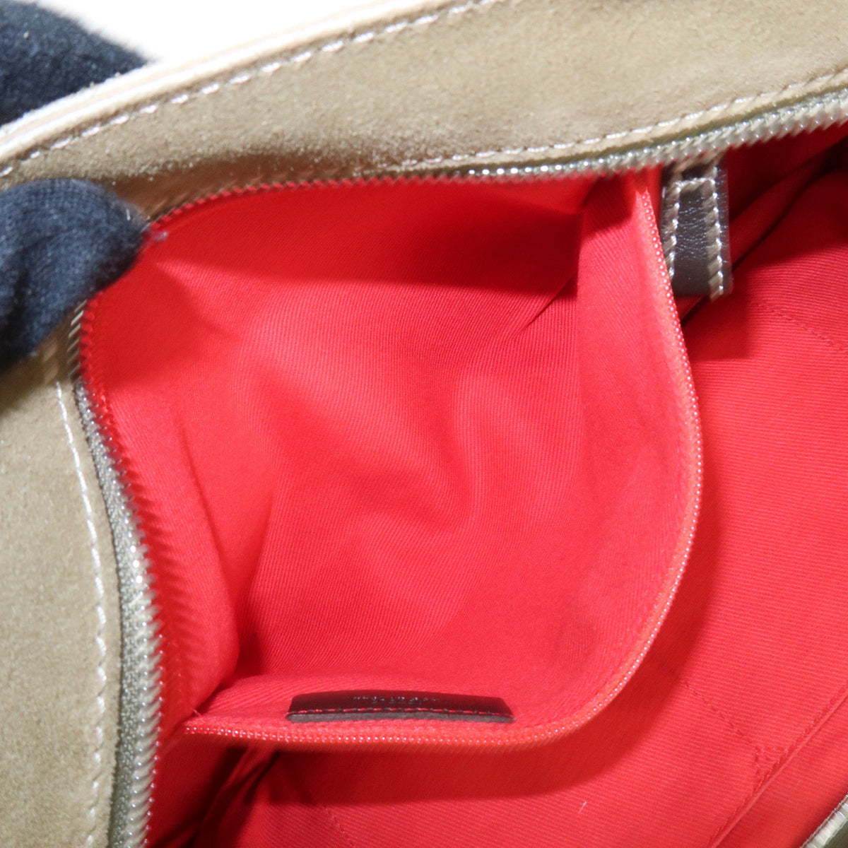 LOEWE Anagram Suede Leather Hand Bag Tote Bag Studs Khaki Brown