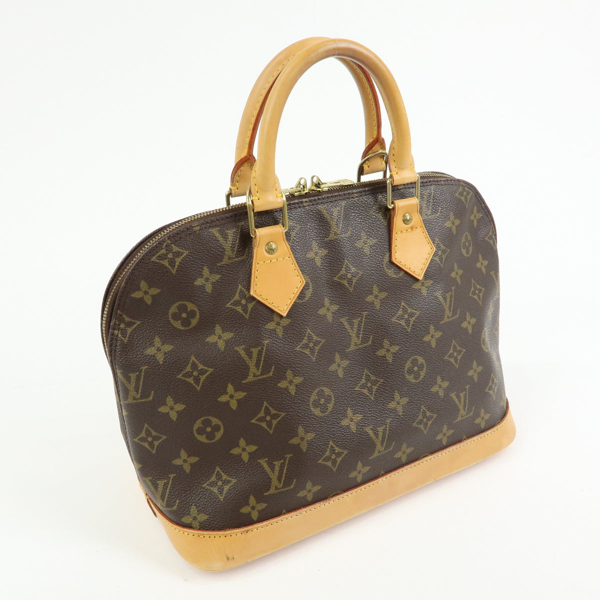 Louis Vuitton Monogram Alma Canvas Leather Hand Bag Brown M51130