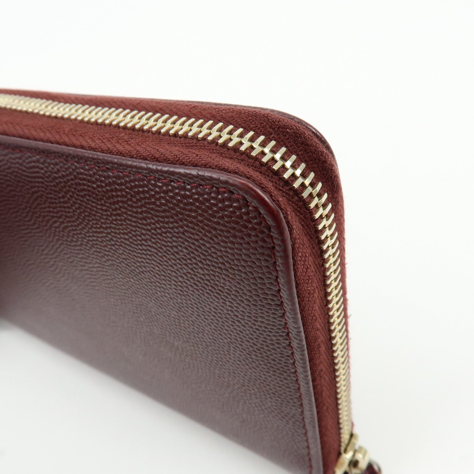 CHANEL Deauville COCO Mark Caviarskin Round Zippy Long Wallet A82281