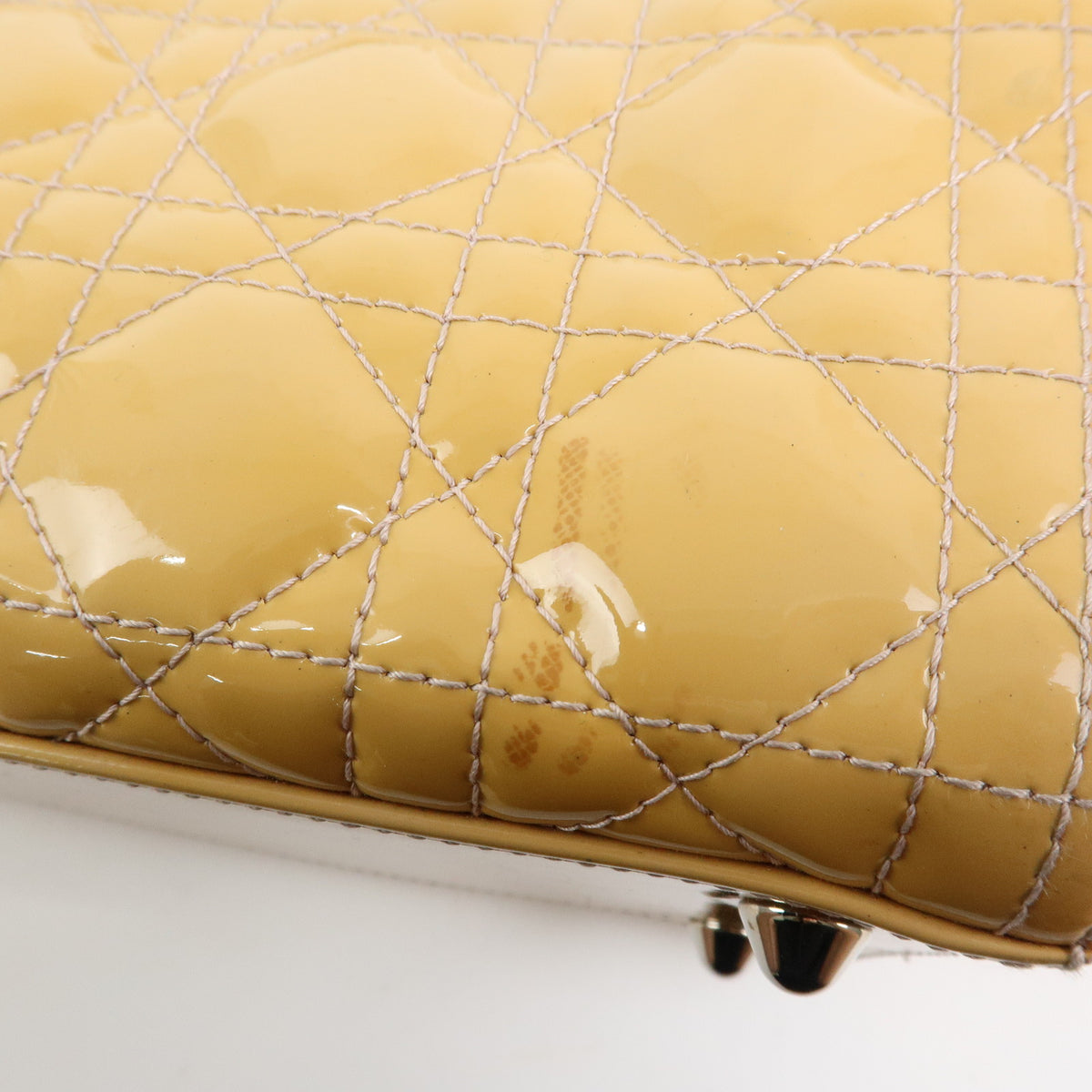 Christian Dior Lady Dior Cannage Patent Leather 2Way Hand Shoulder Bag