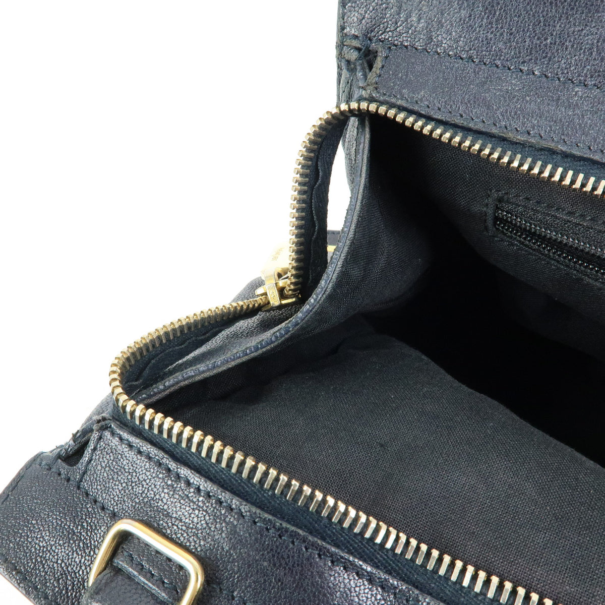 SAINT LAURENT PARIS Petit Cabas Y Line Leather 2Way Bag Navy 311210