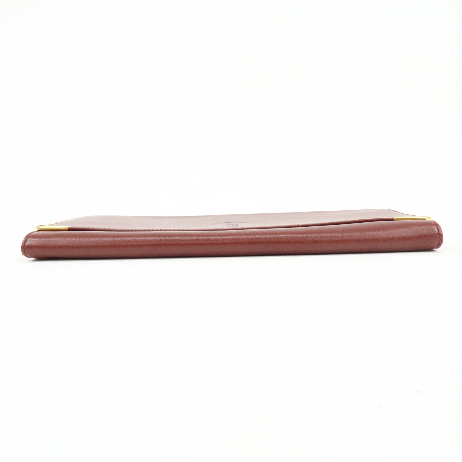 Cartier Must de Cartier Leather Clutch Bag Flat Pouch Bordeaux