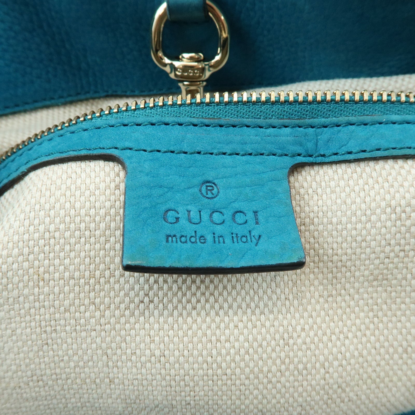 GUCCI SOHO Interlocking G Chain Shoulder Bag Blue 308982