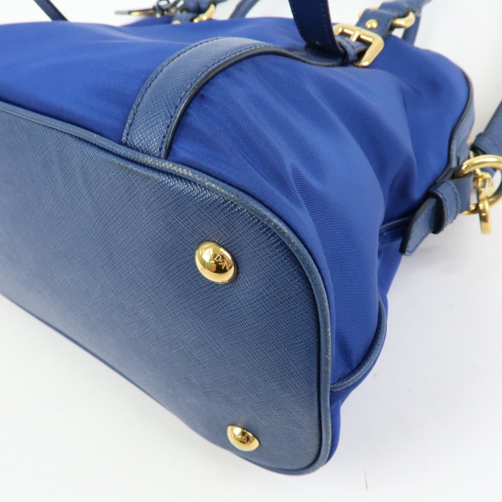 PRADA Tessuto Nylon Saffiano Leather 2Way Hand Shoulder Bag 1BB013