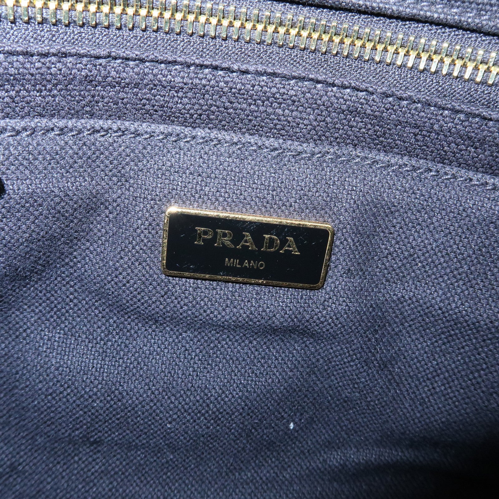 PRADA Canapa Triangle Logo Mini Canvas 2Way Hand Bag Black 1BG439