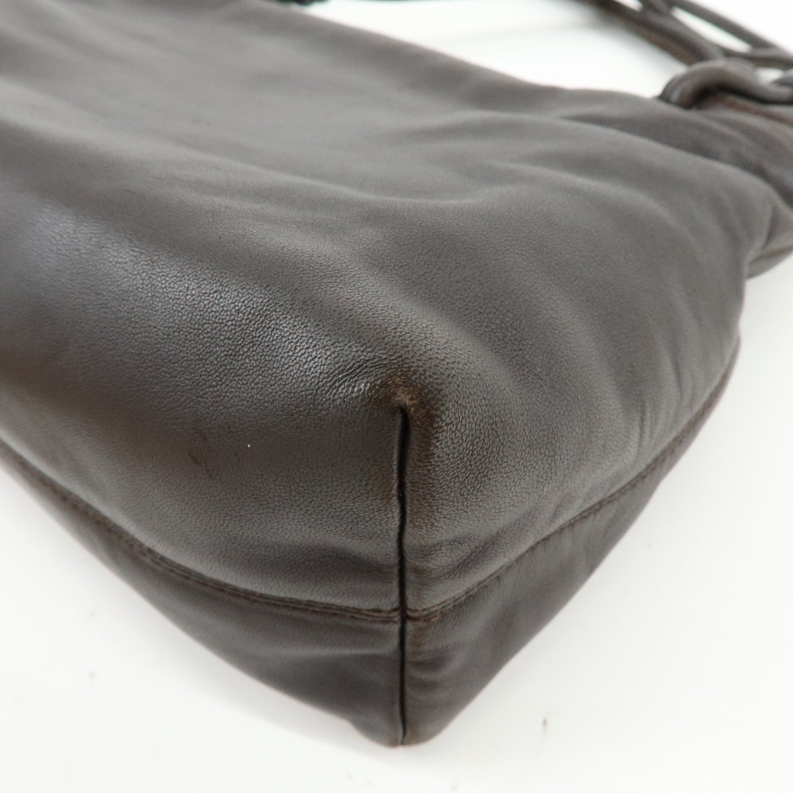 LOEWE Anagram Nappa Leather Hand Bag Shoulder Bag Dark Brown