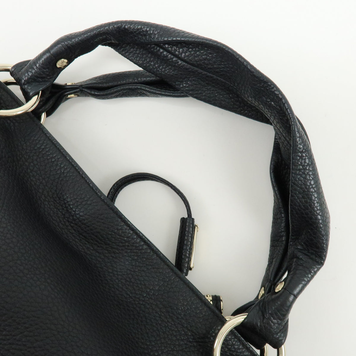 CELINE Bittersweet Leather Shoulder Bag Hand Bag Black