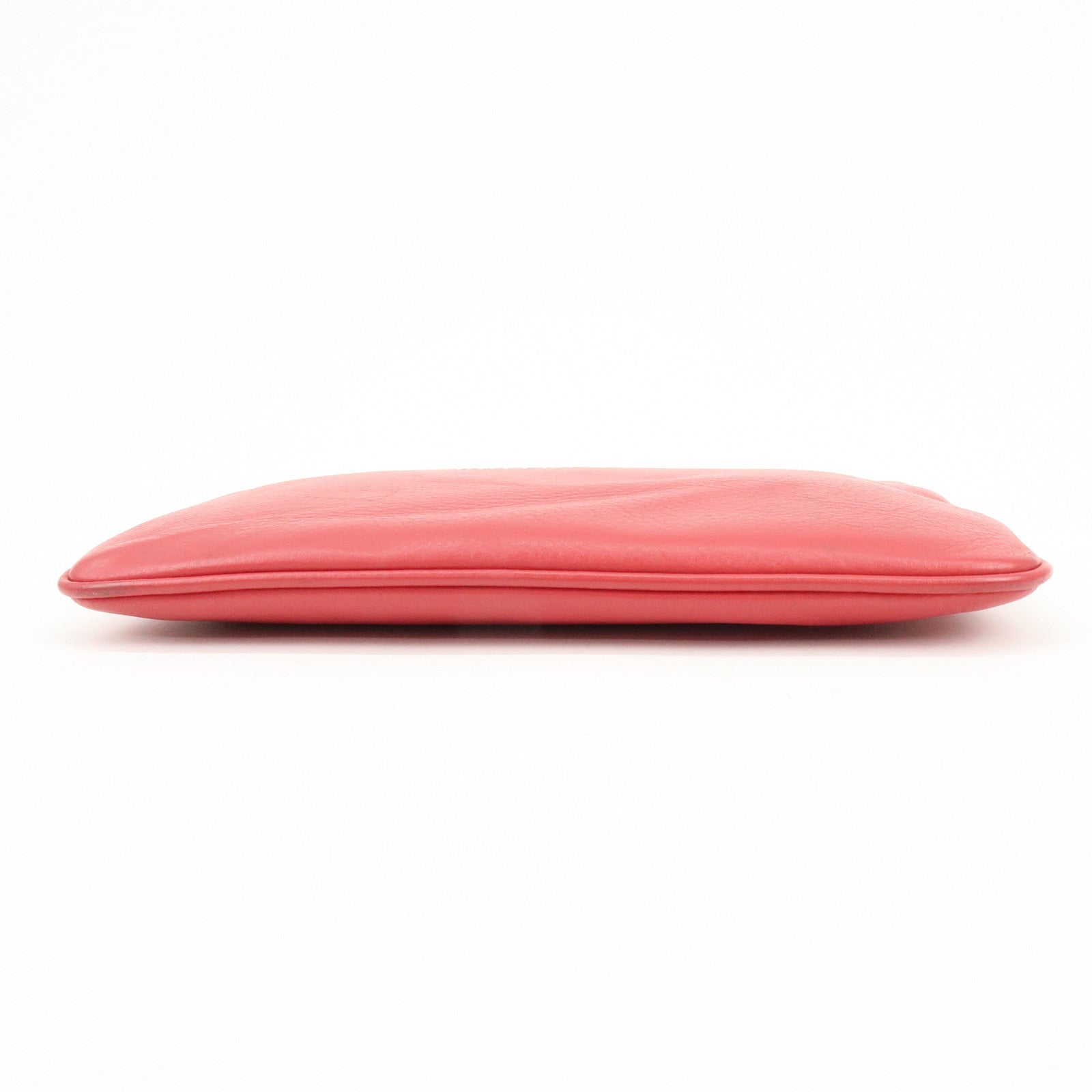 BALENCIAGA Leather Everyday Pouch Clutch Bag Flat Pouch Red 551992