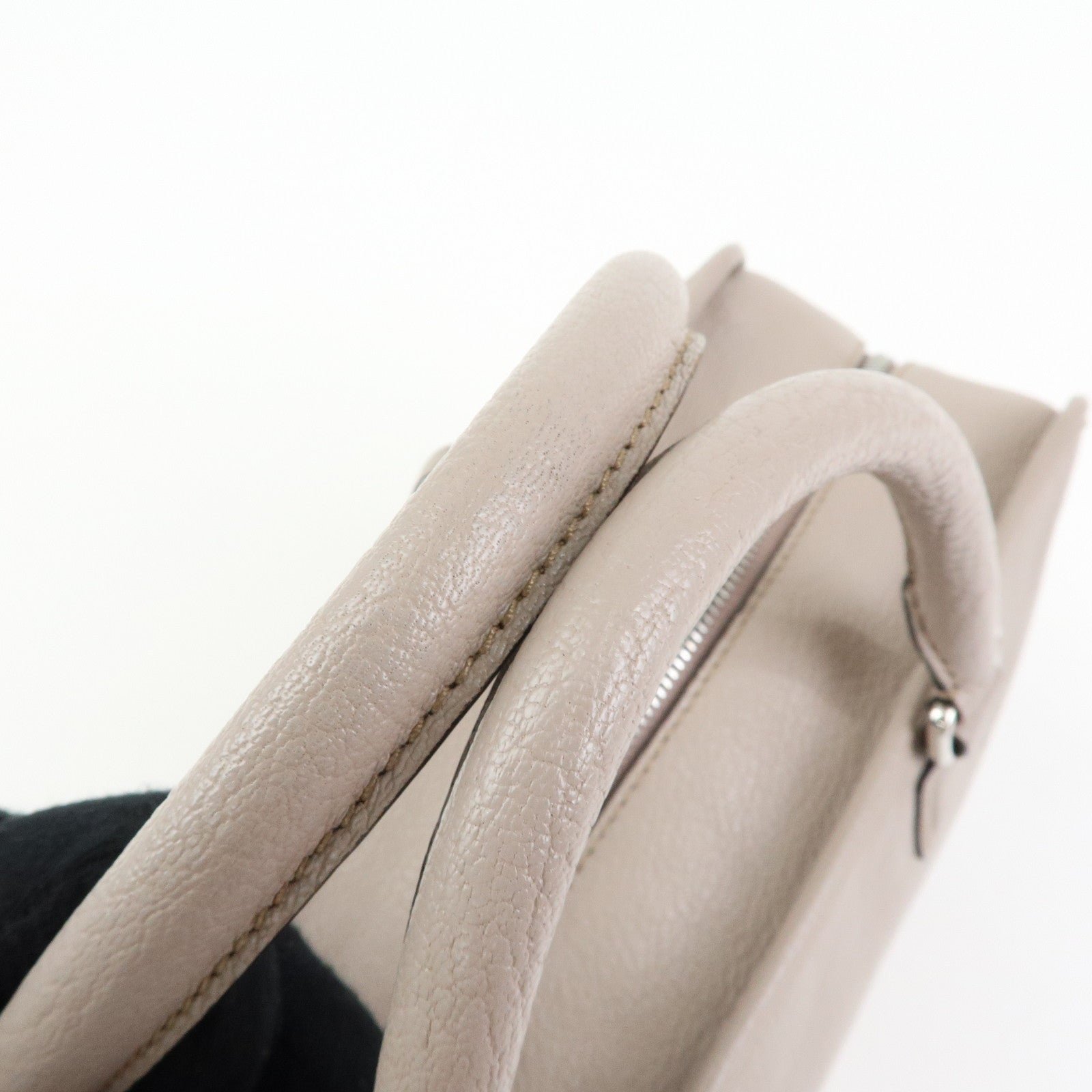 LOEWE Amazona 36 Anagram Leather Hand Bag Boston Bag Beige