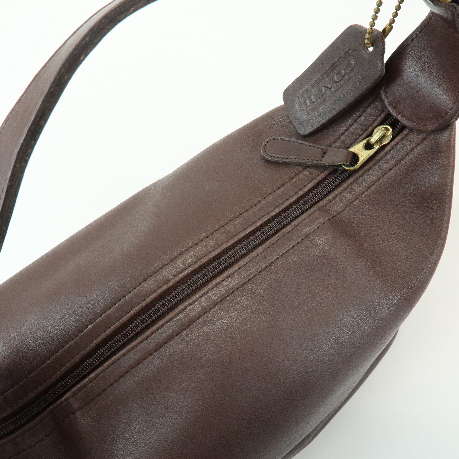 COACH Set of 3 Leather Hand Bag Shoulder Bag Brown Red
