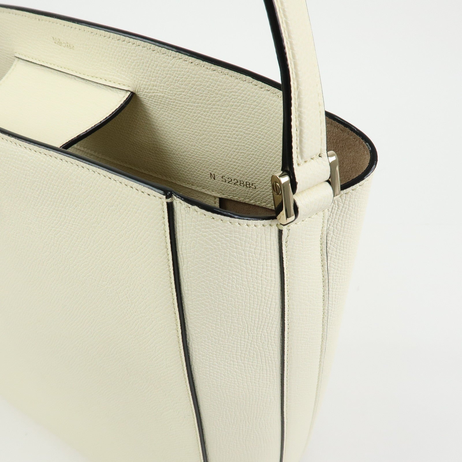 Valextra Brera Calf Leather Shoulder Bag Hand Bag White