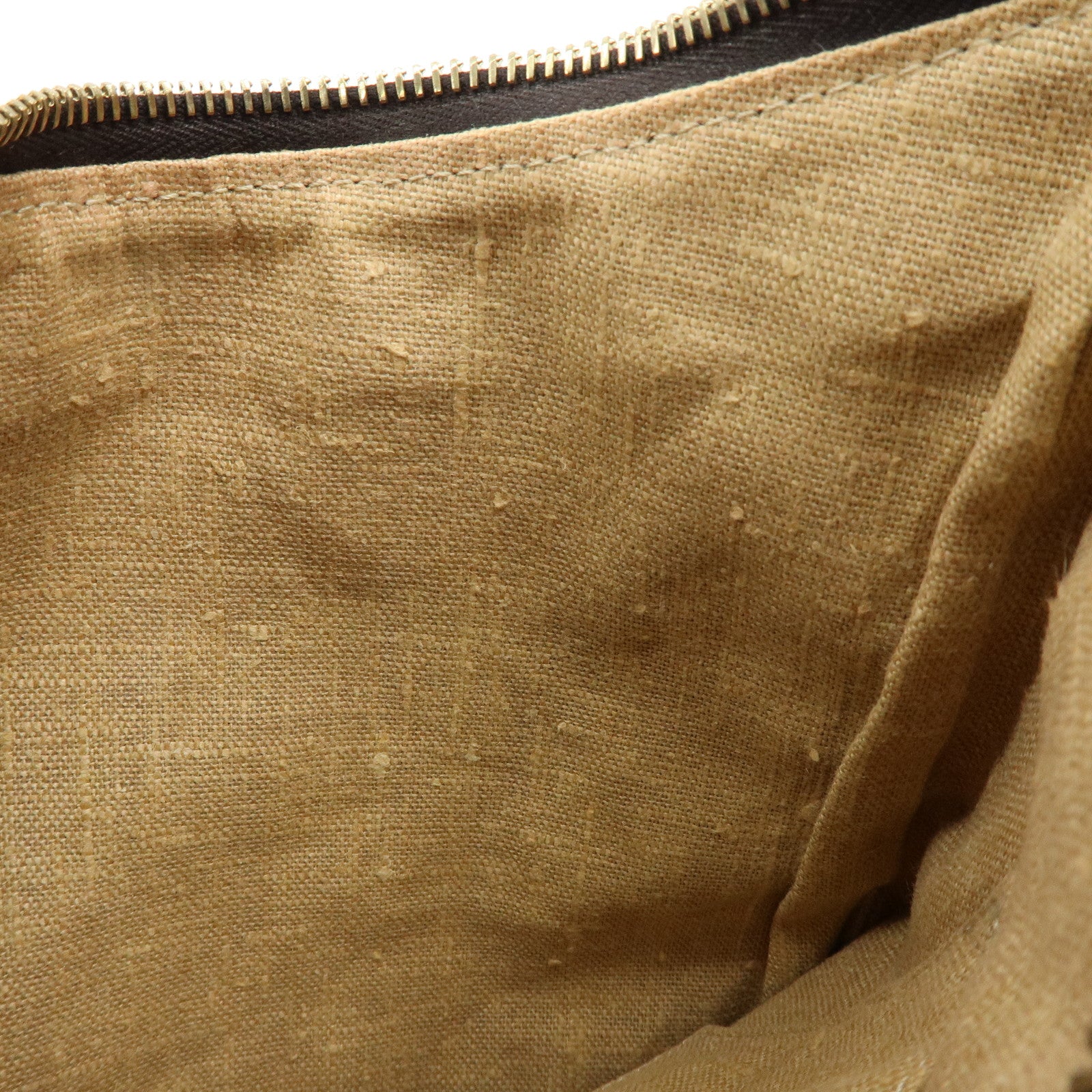FENDI Zucca Canvas Leather Shoulder Bag Crossbody Bag Brown 8BR248