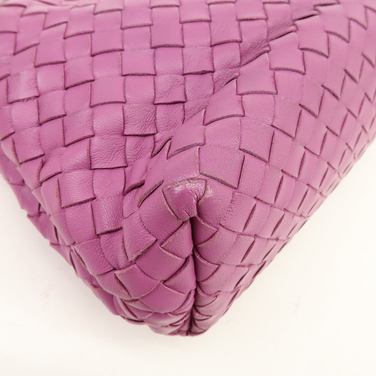 BOTTEGA VENETA Intrecciato Leather Chain Shoulder Bag Purple