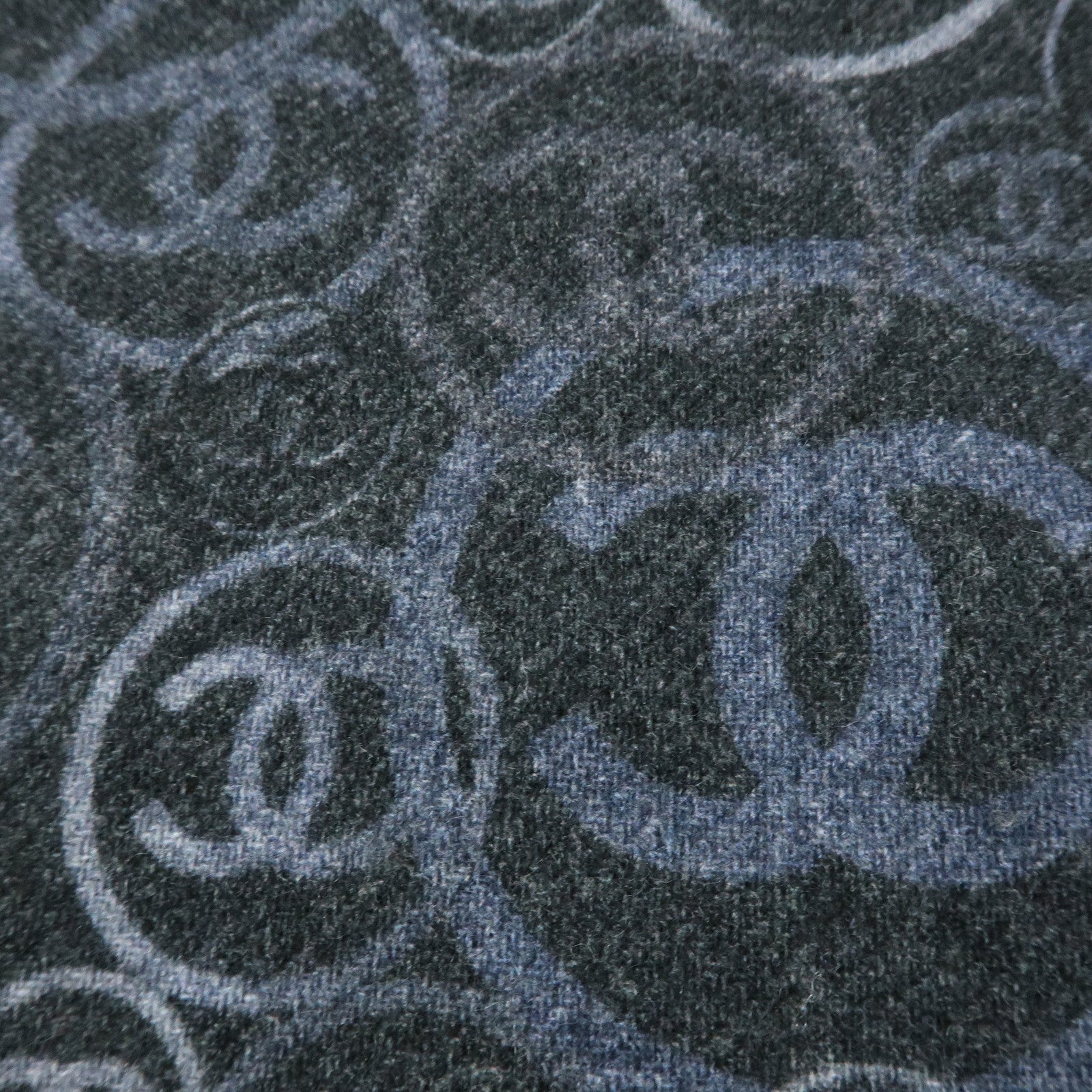 CHANEL COCO Mark Cashmere 100% Scarf Stole Shawl Navy