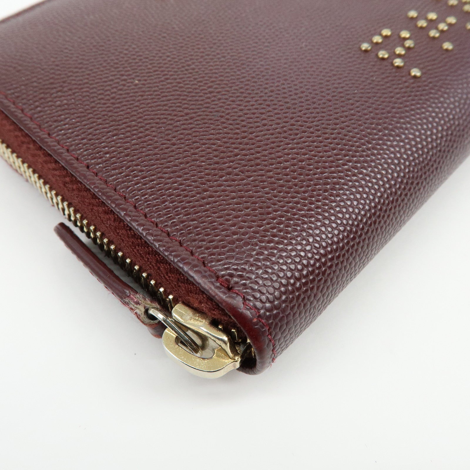 CHANEL Deauville COCO Mark Caviarskin Round Zippy Long Wallet A82281
