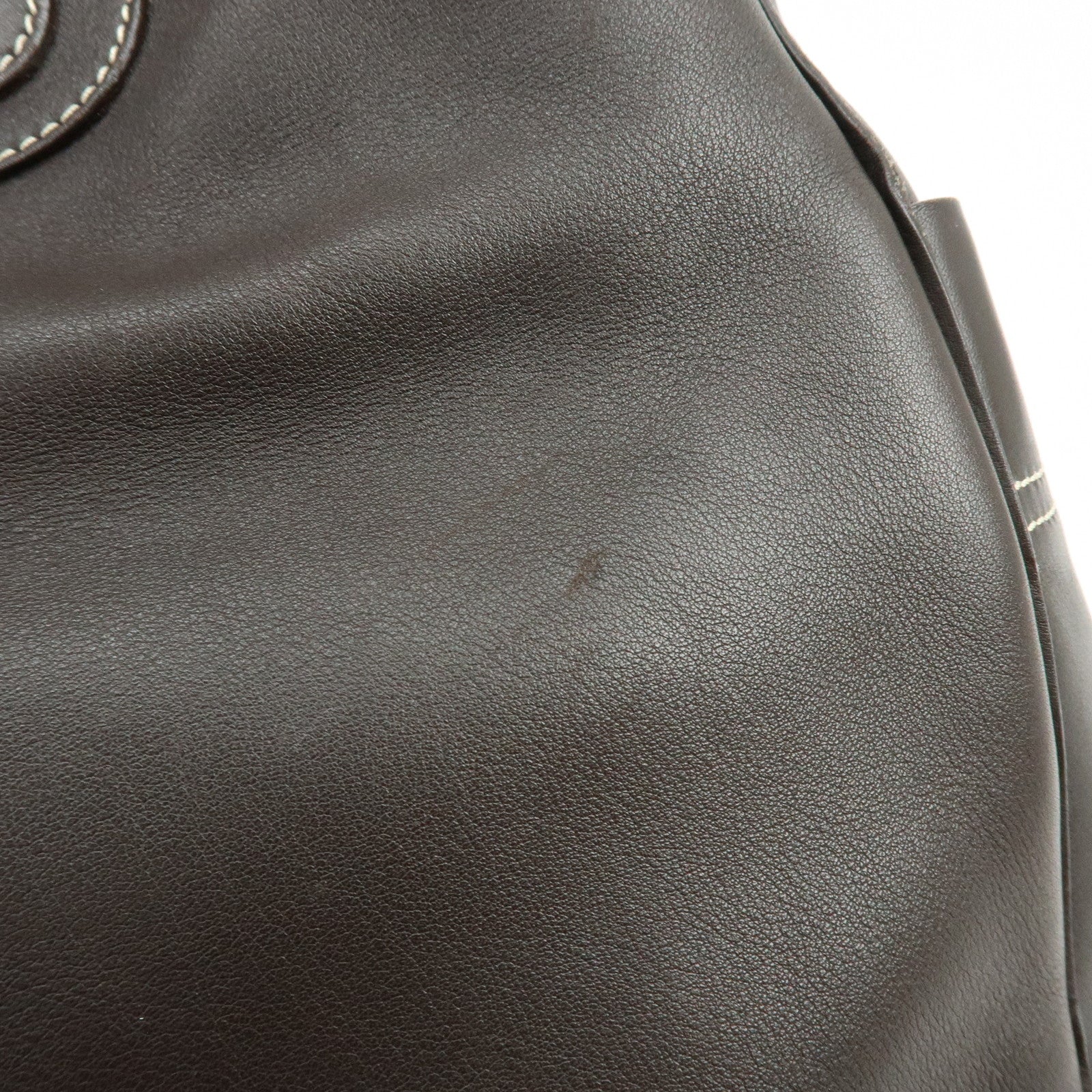 CELINE Macadam Boogie Bag Hand Bag Tote Bag Brown White Sticth