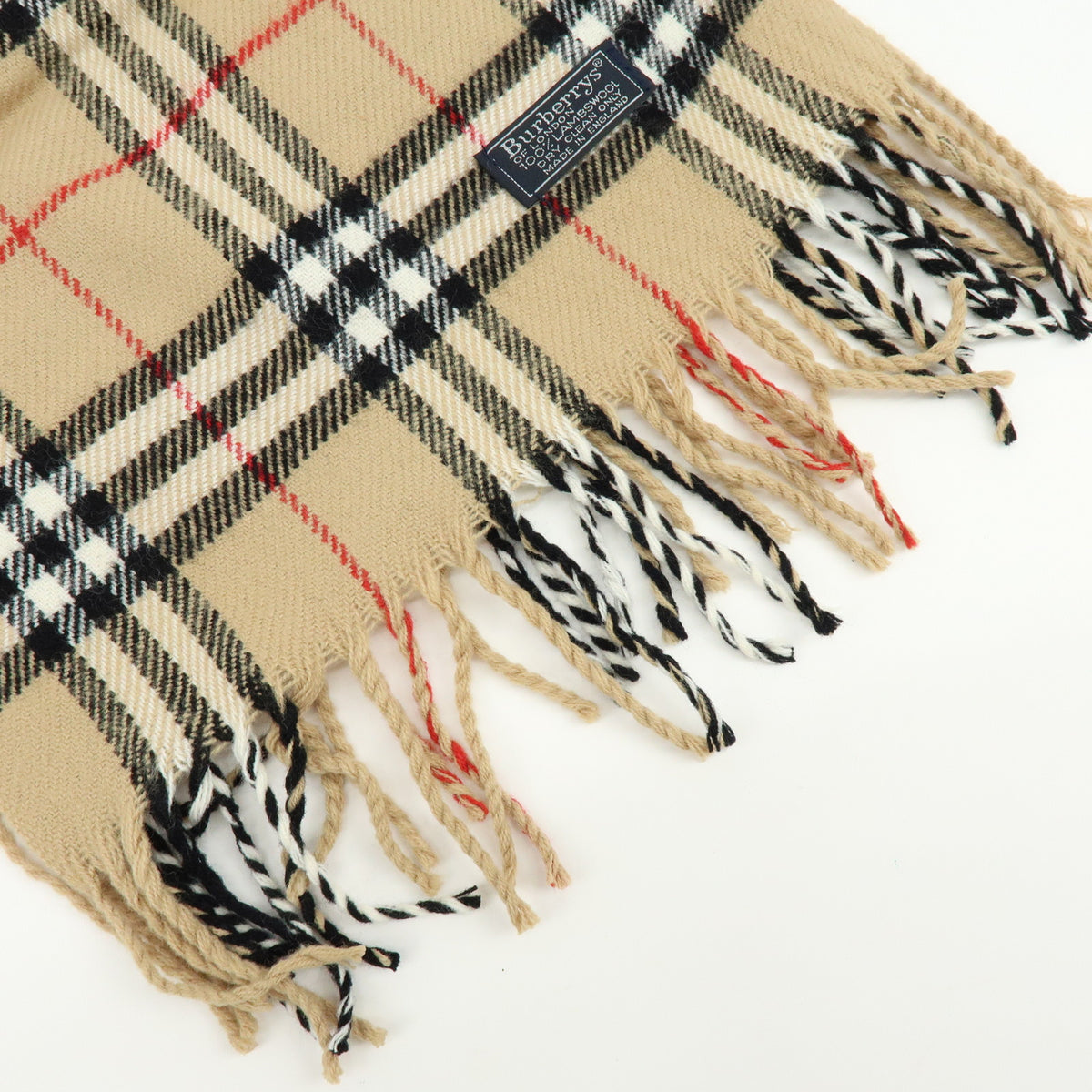 BURBERRY Nova Plaid Wool 100% Scarf Shawl Beige