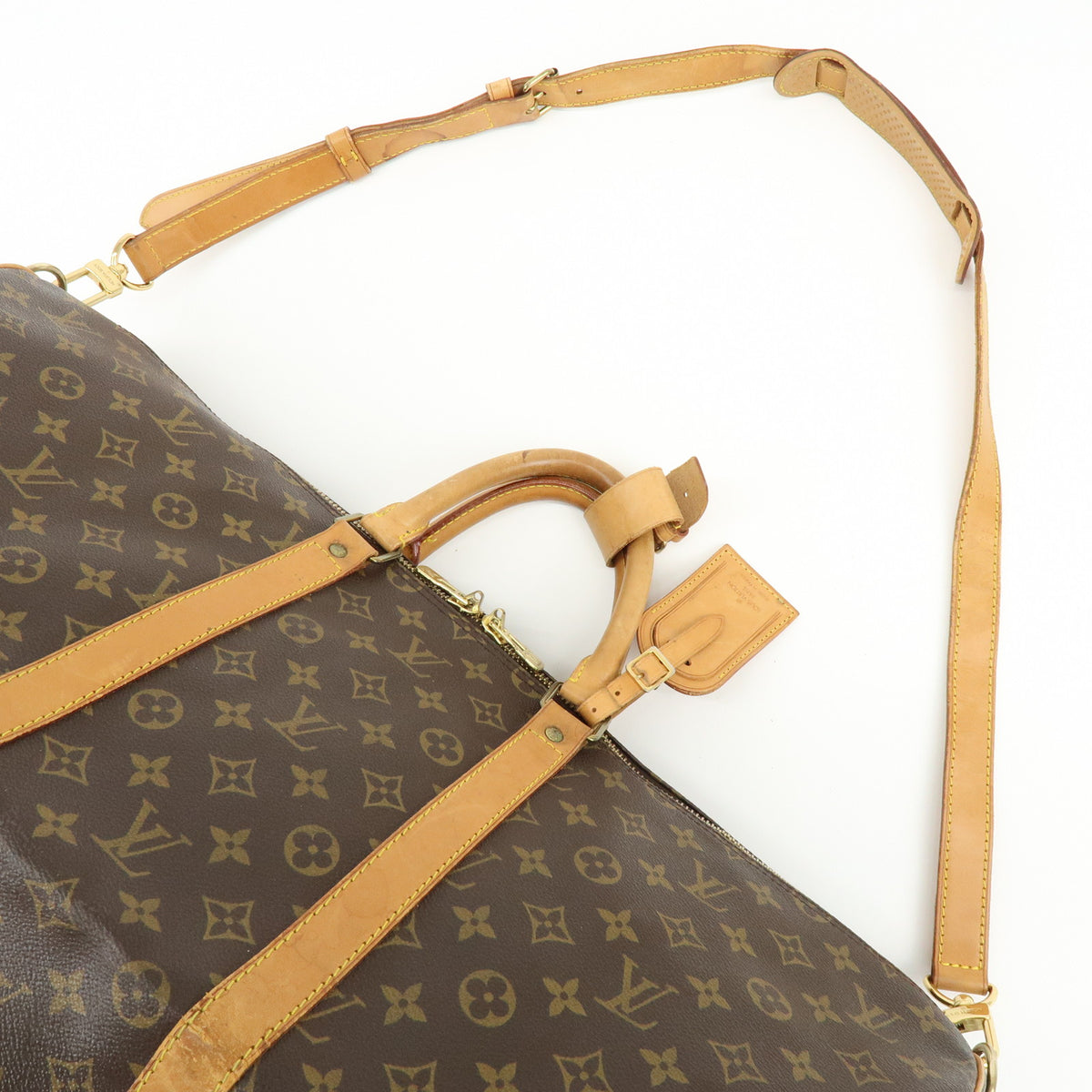 Louis Vuitton Monogram Keep All Bandouliere 55 Boston Bag Brown M41414