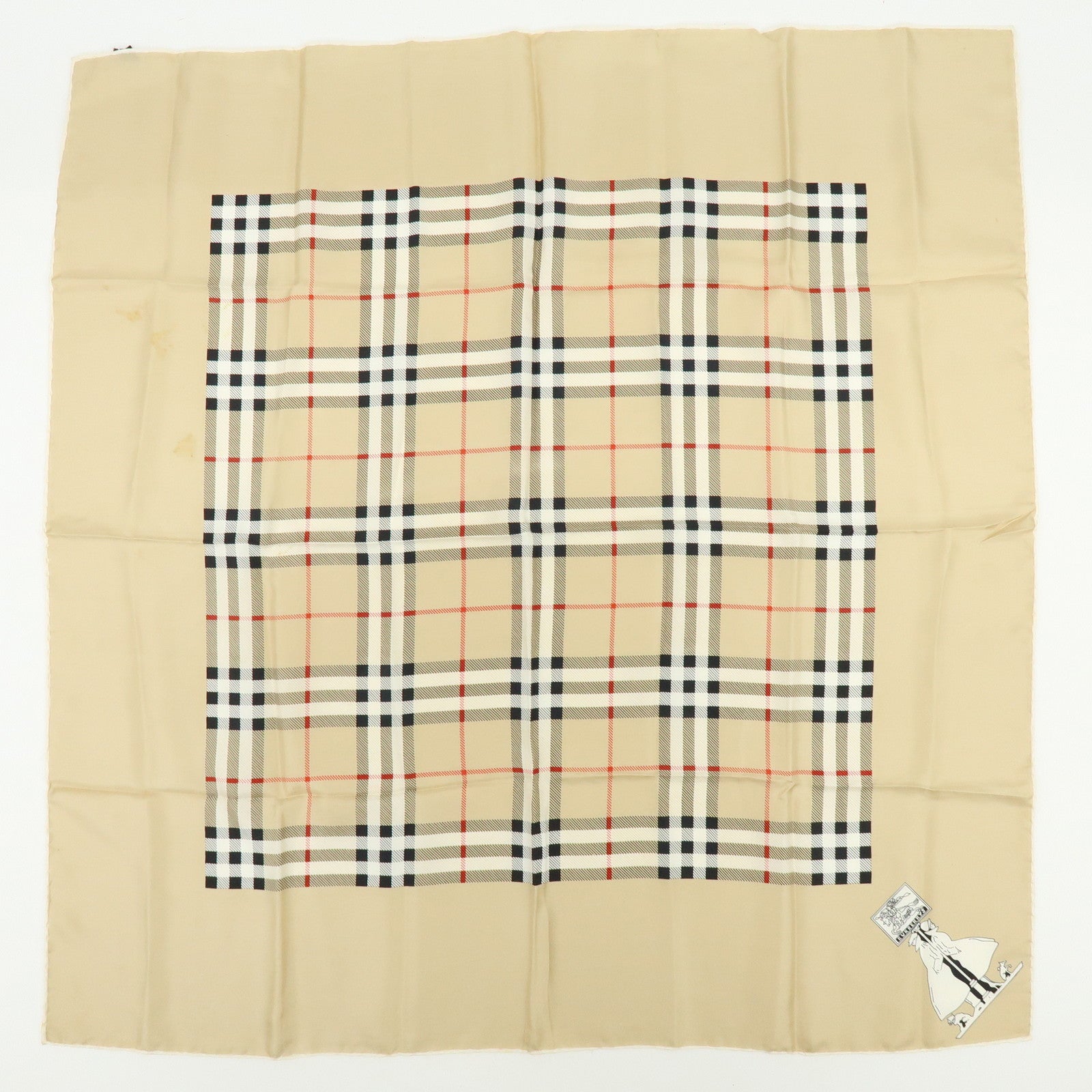 BURBERRY Set of 3 Nova Plaid Silk 100% Scarf Beige Ivory
