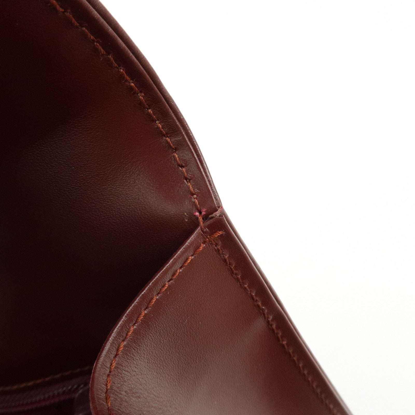 Cartier Must de Cartier Leather Clutch Bag Flat Pouch Bordeaux