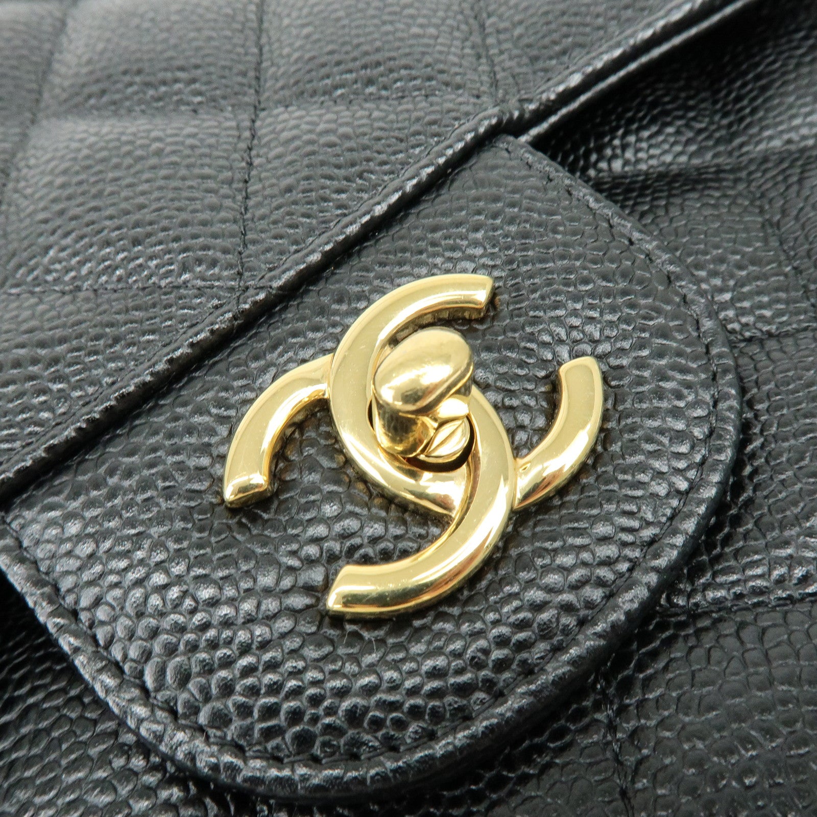 CHANEL Matelasse 30 Caviarskin W Flap Chain Shoulder Bag A58600